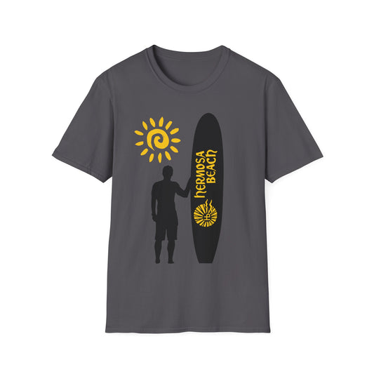 Hermosa Beach Long Board Unisex Softstyle T-Shirt