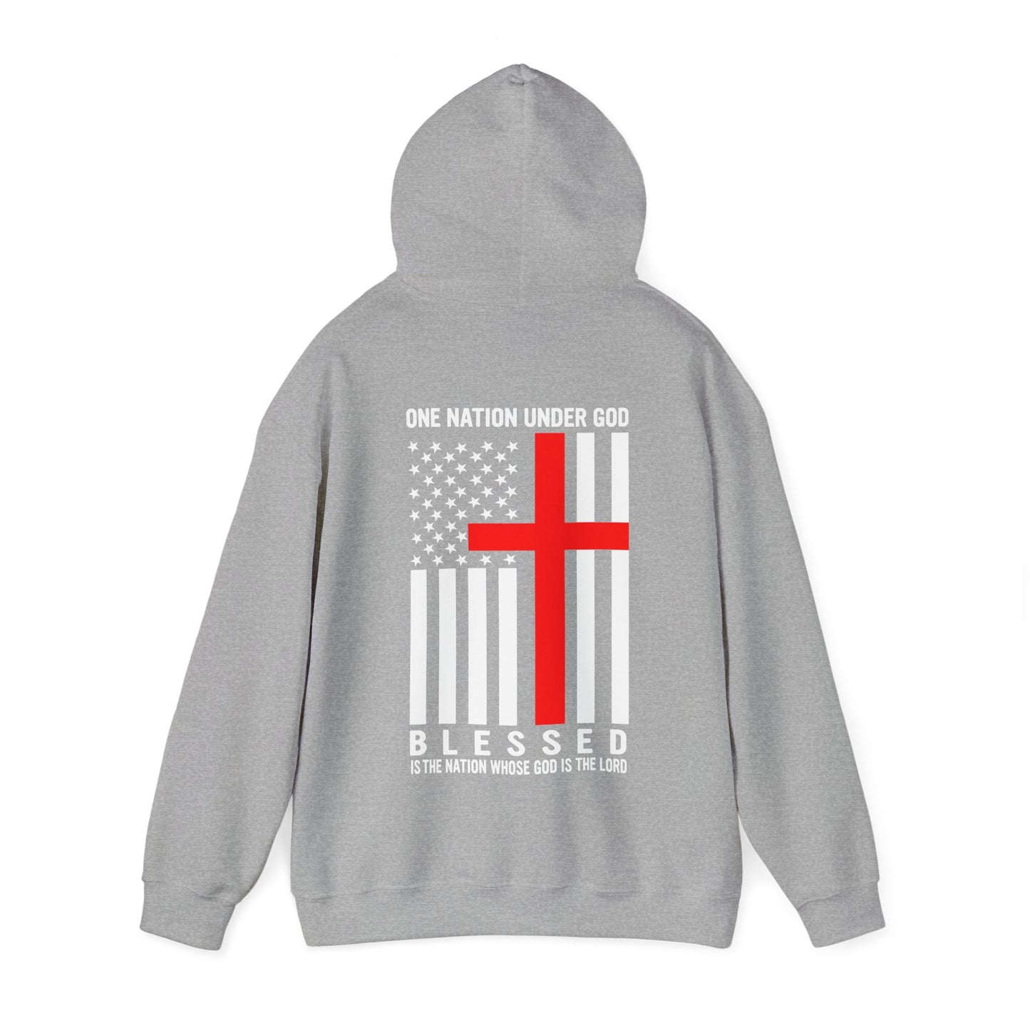 One Nation Under GOD - Printed Both Sides Unisex Heavy Blend Hooded Sweatshirt