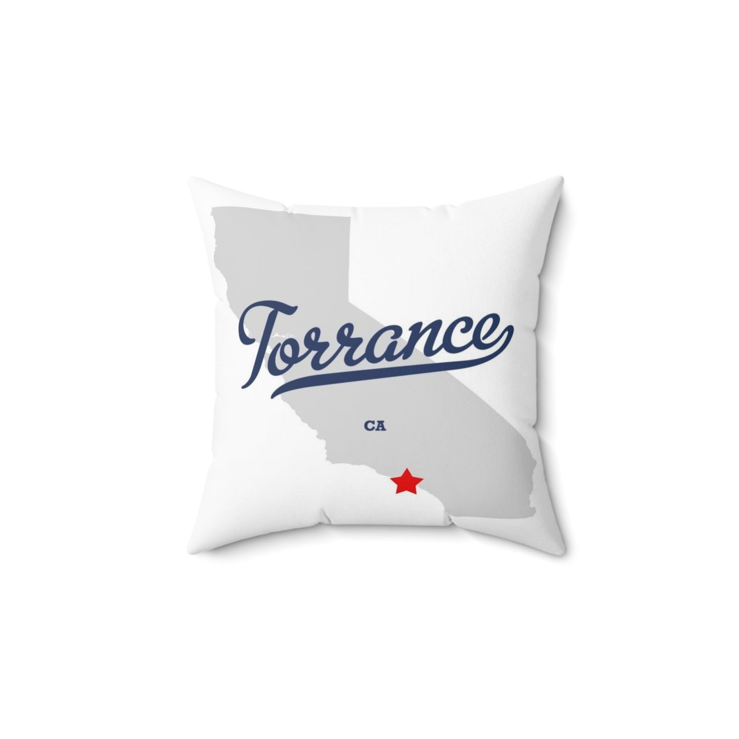 Torrance California Map - Faux Suede Square Pillow