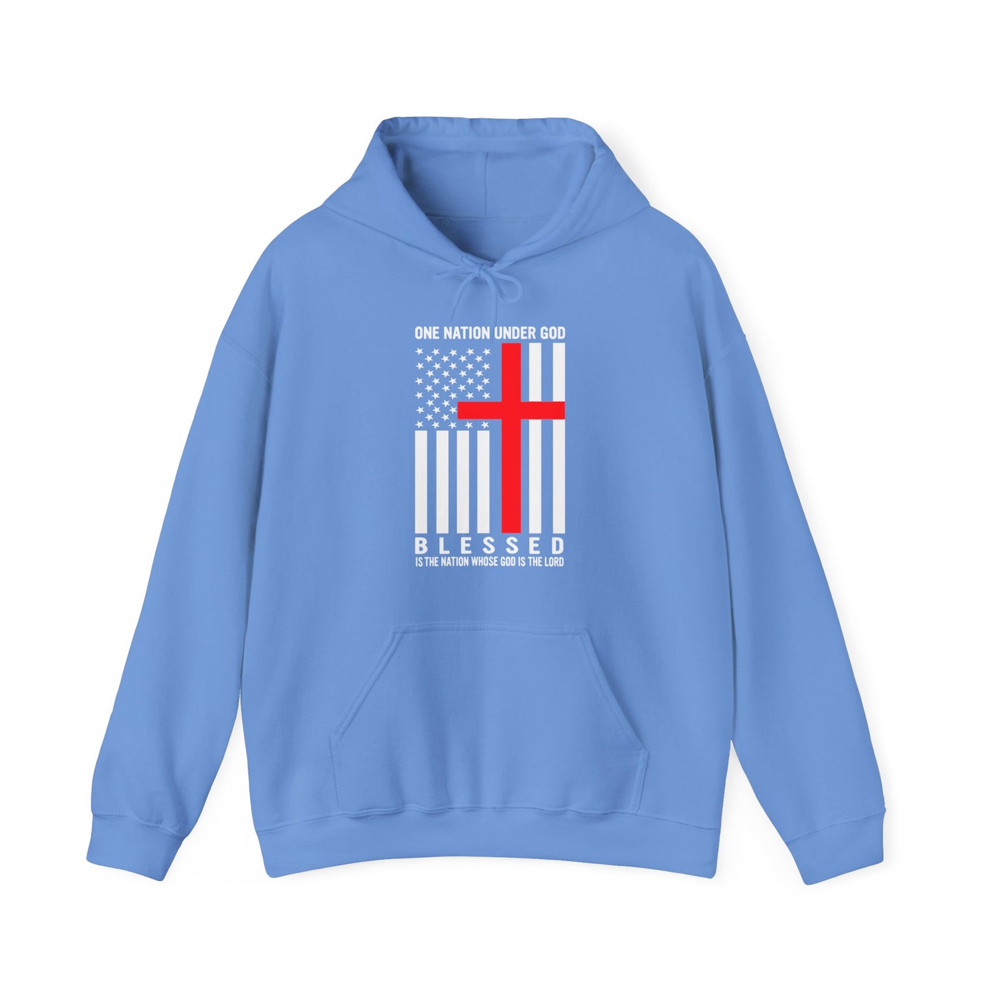 One Nation Under GOD - Printed Both Sides Unisex Heavy Blend Hooded Sweatshirt