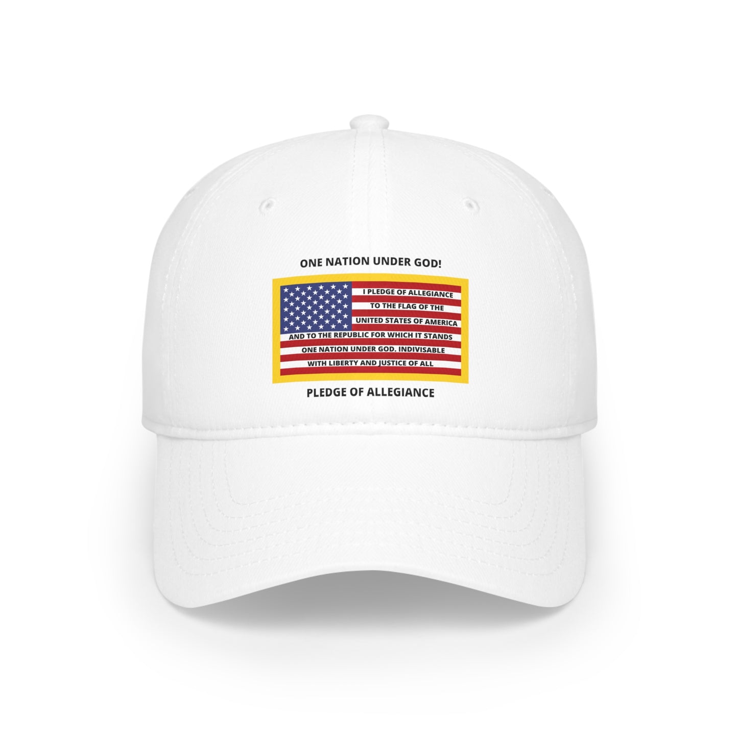 One Nation Under GOD / Pledge of Allegiance / Low Profile Baseball Cap