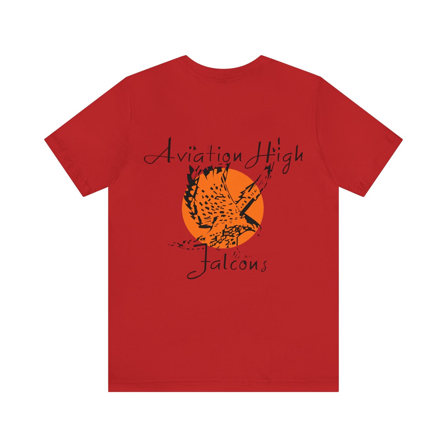 Aviation High School Signage Logo - Many Colors - Unisex Jersey Short Sleeve Tee