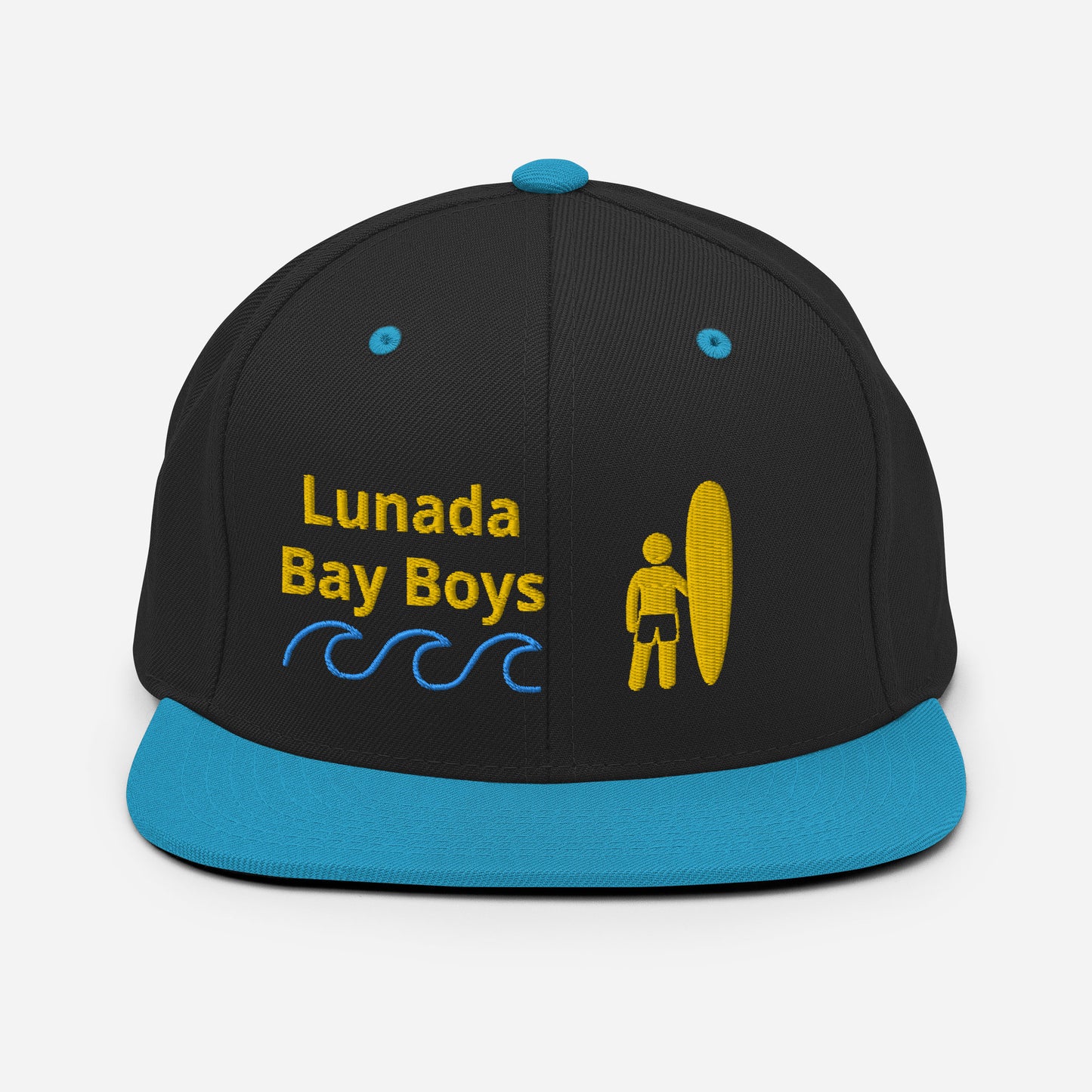 Lunada Bay Boys Palos Verdes  - California - South Bay - Snapback Hat - Surfing Style PVE (Bay Boy Picture on Back)