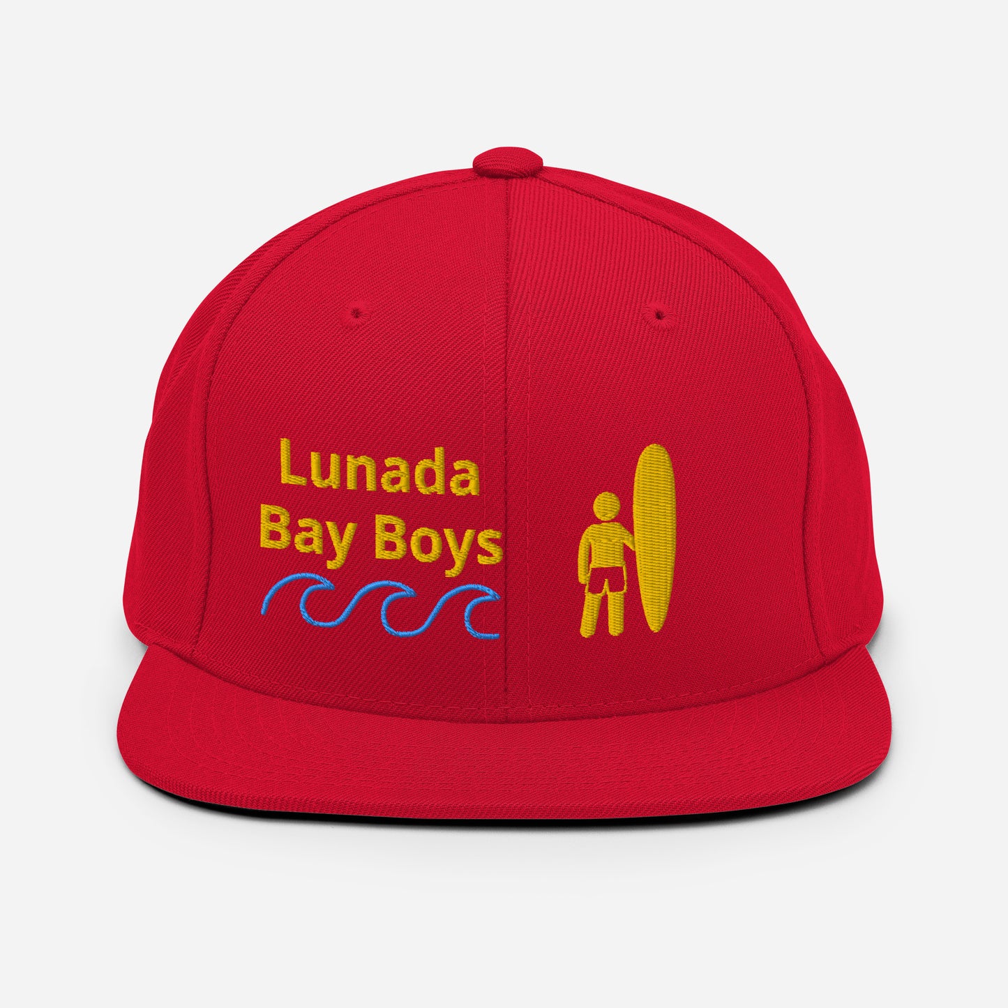 Lunada Bay Boys Palos Verdes  - California - South Bay - Snapback Hat - Surfing Style PVE (Bay Boy Picture on Back)