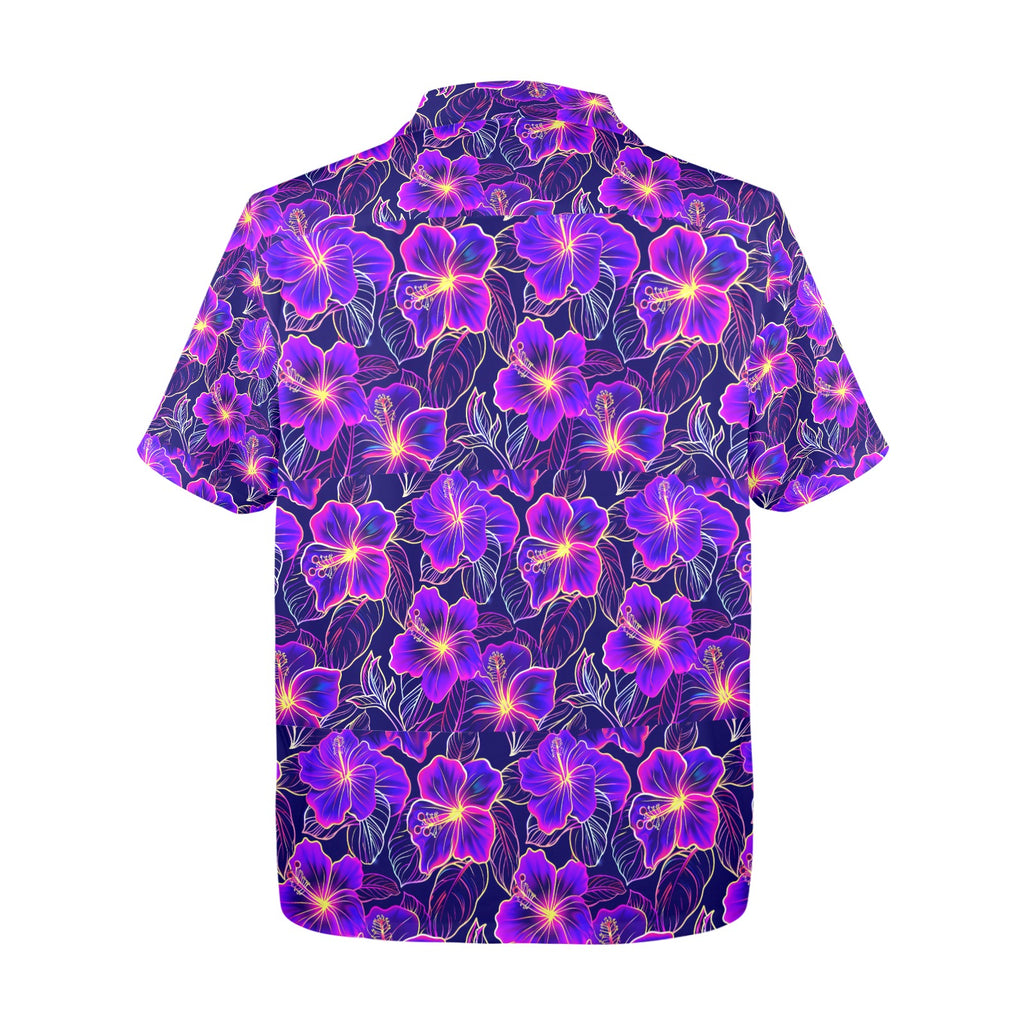 Flowers Men's All Over Print Hawaiian Shirt Made In USA Ships to USA Only