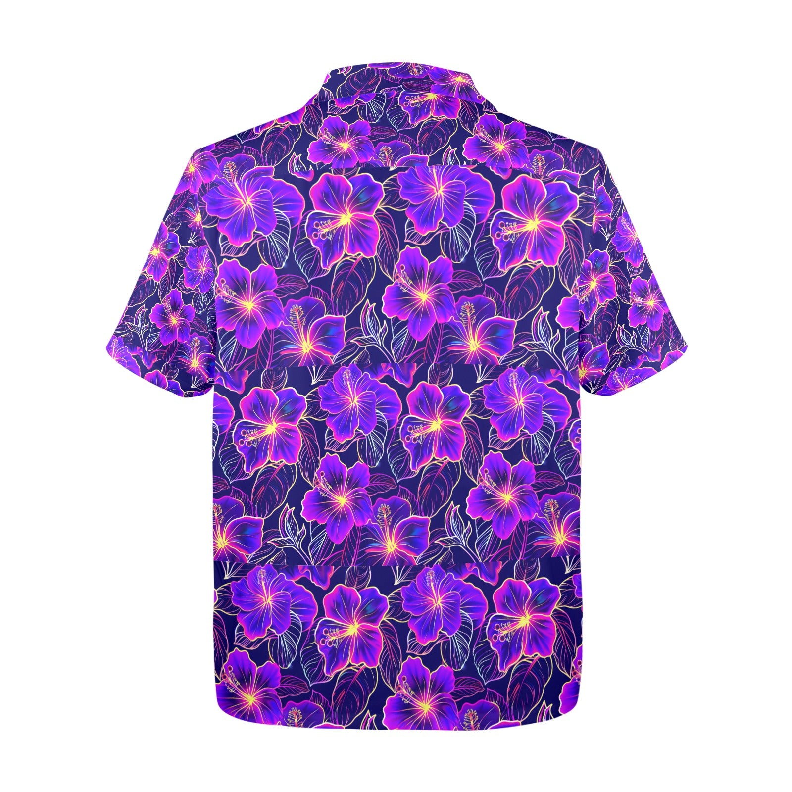 Flowers Men's All Over Print Hawaiian Shirt Made In USA Ships to USA Only