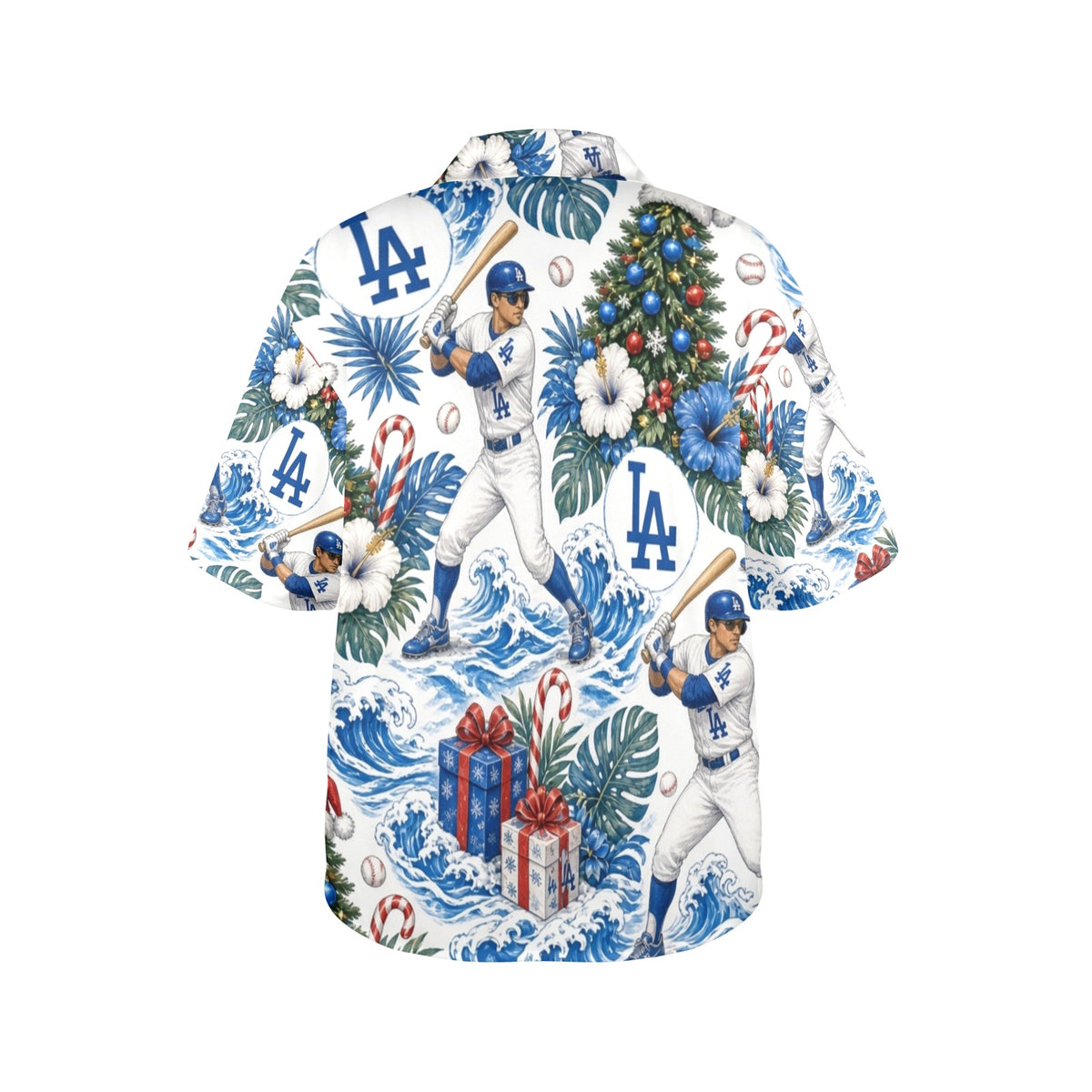 Los Angeles Dodgers Women's All Over Print Hawaiian Shirt （Made in USA Ships to USA Only）