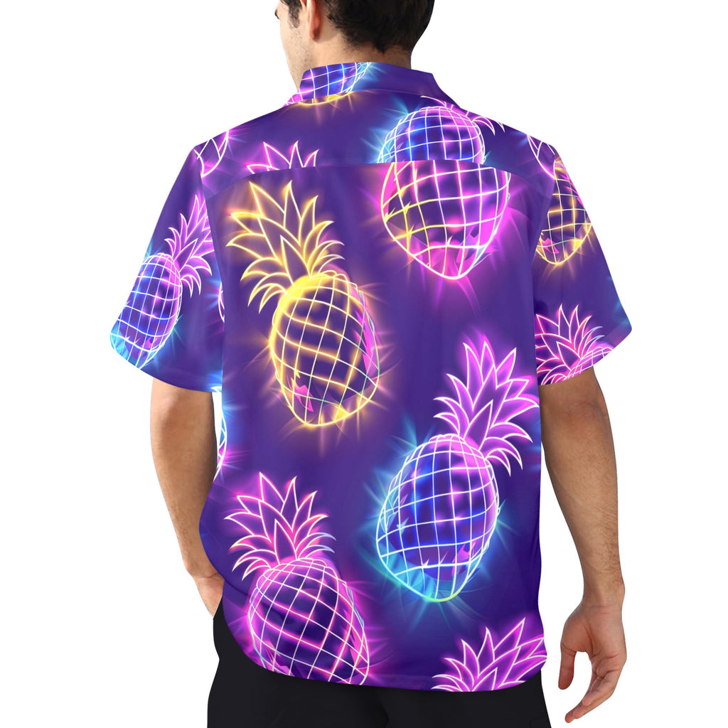 Pineapple Men's All Over Print Hawaiian Shirt Made In USA Ships to USA Only