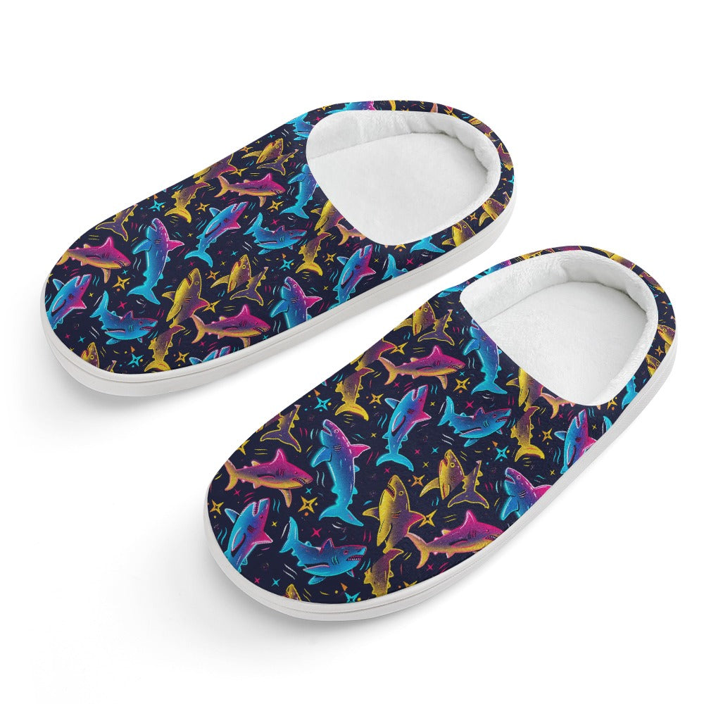 Sharks children's home cotton slippers Free Shipping