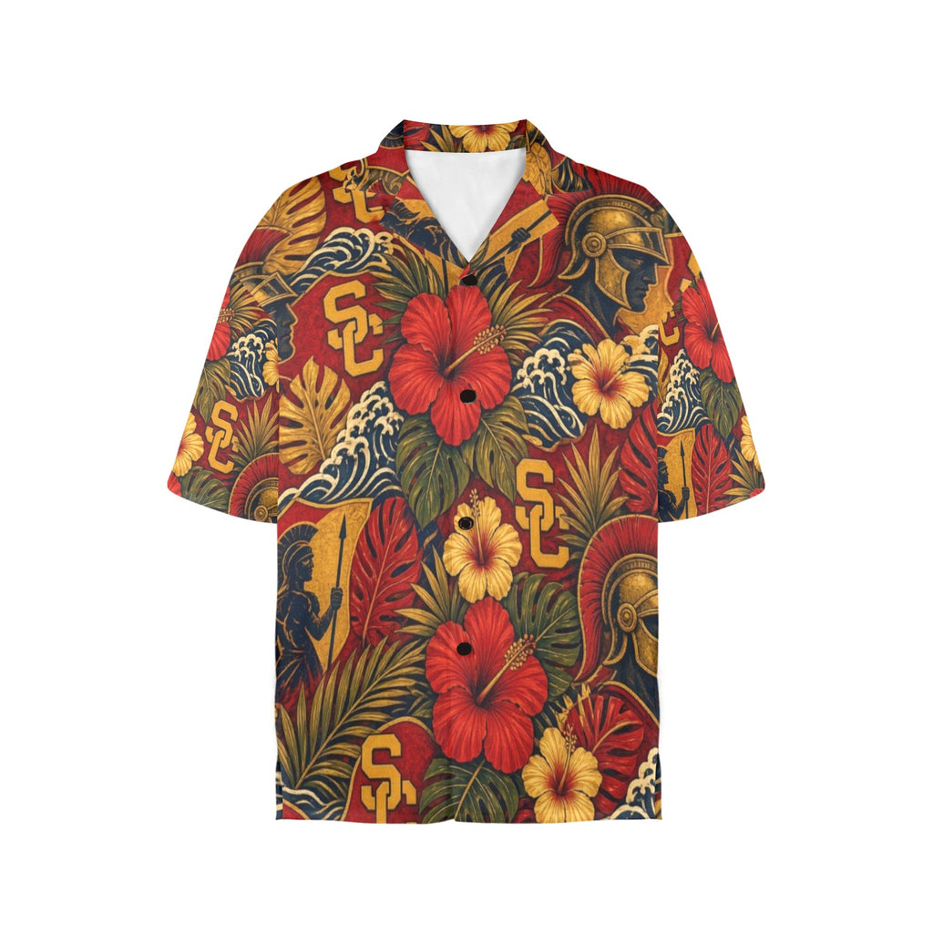 USC Women's All Over Print Hawaiian Shirt （Made in USA Ships to USA Only）