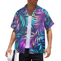 Neon Palms Men's All Over Print Hawaiian Shirt Made In USA Ships to USA Only