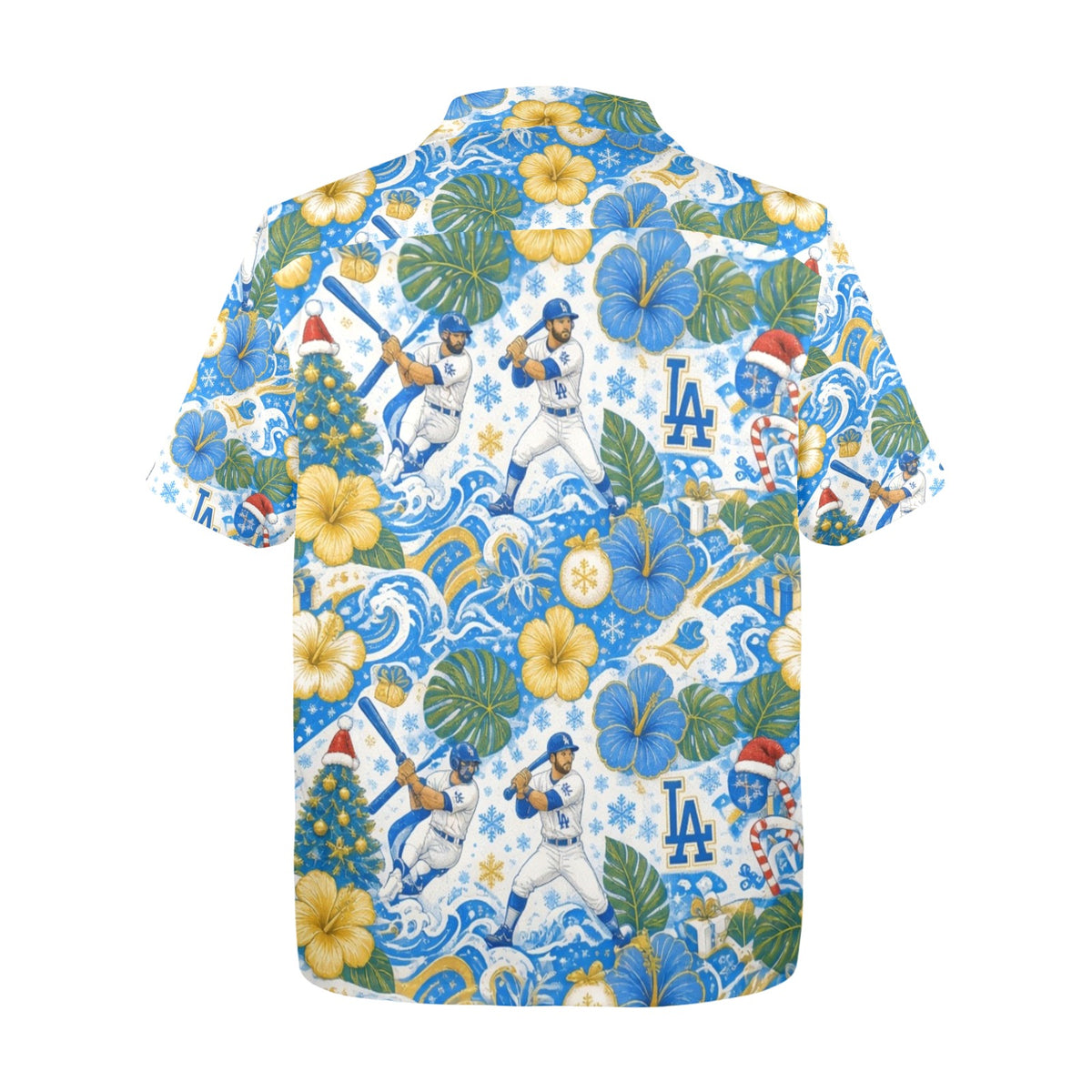 Dodgers Christmas Men's All Over Print Hawaiian Shirt Made In USA Ships to USA Only