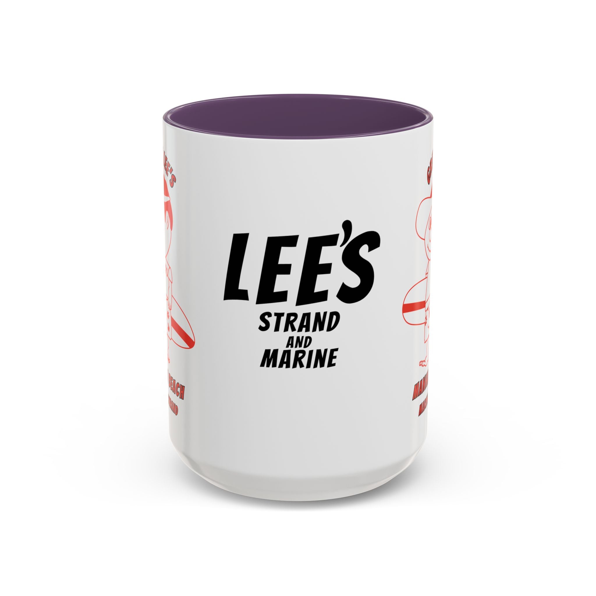 Greasy Lee's Surfer Logo Mug | Marine and Strand Manhattan Beach Old School  Accent Coffee Mug 11oz 15oz