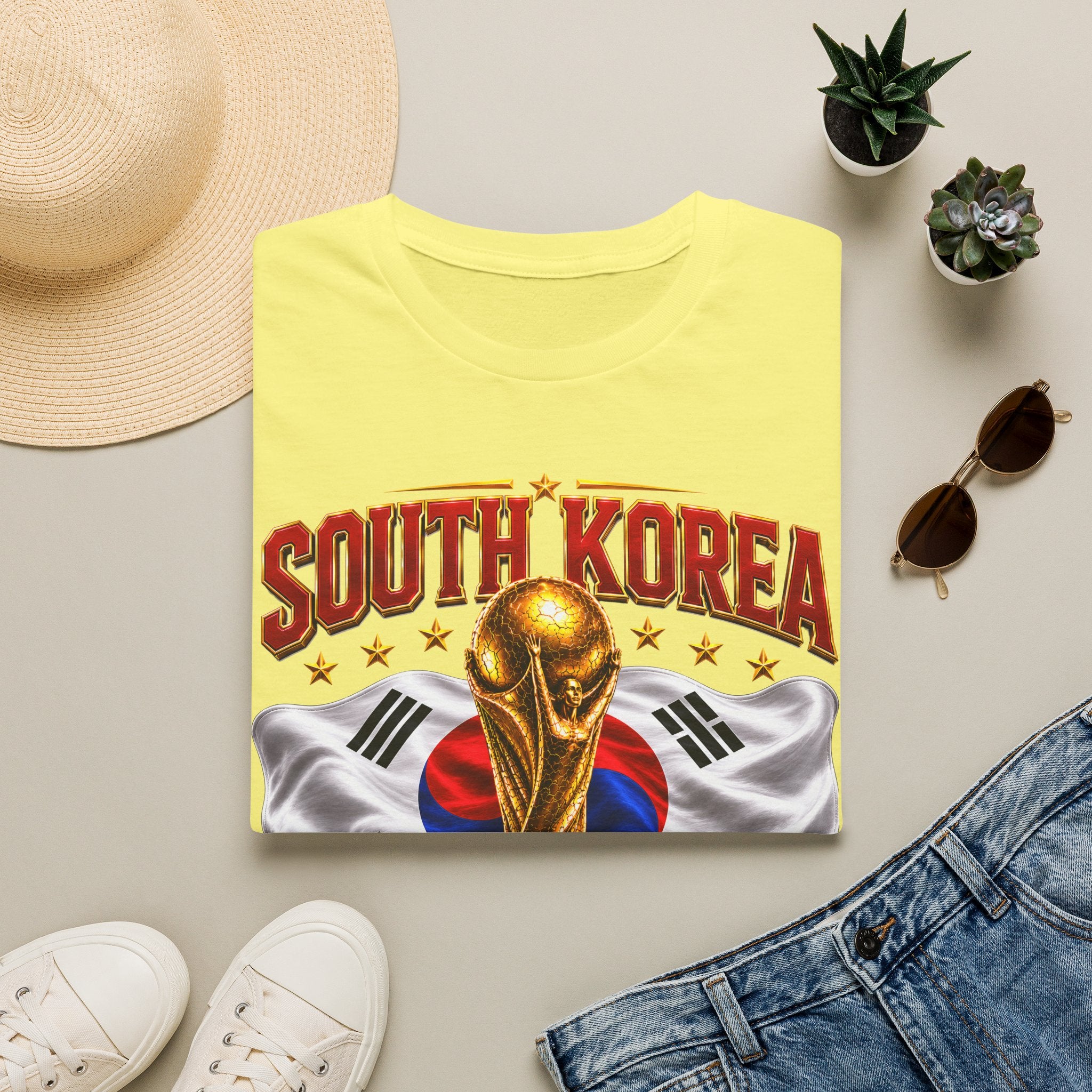 South Korea 2026 Soccer World Cup T-Shirt — Korean Flag & Trophy Football Fan Tee