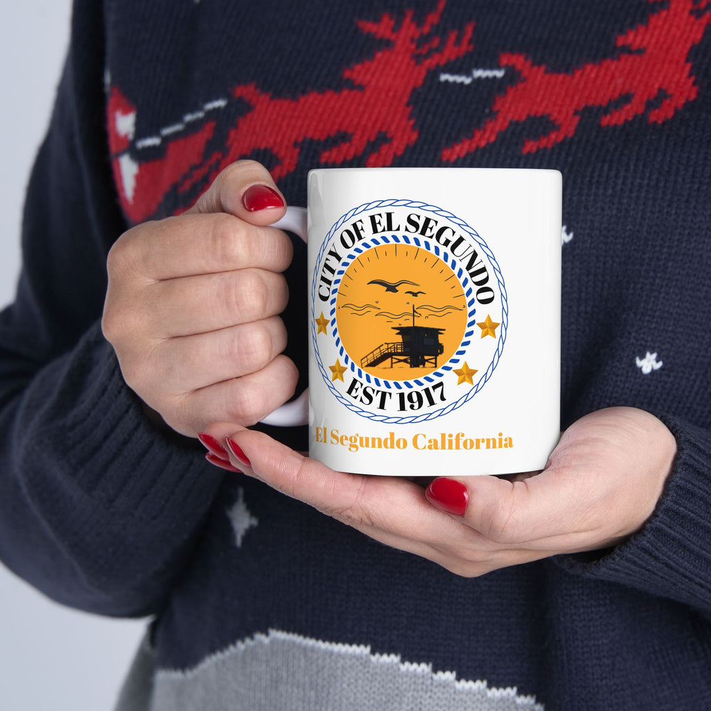 El Segundo California Seal Ceramic Mug — City Crest Coffee Cup (11oz, 15oz)