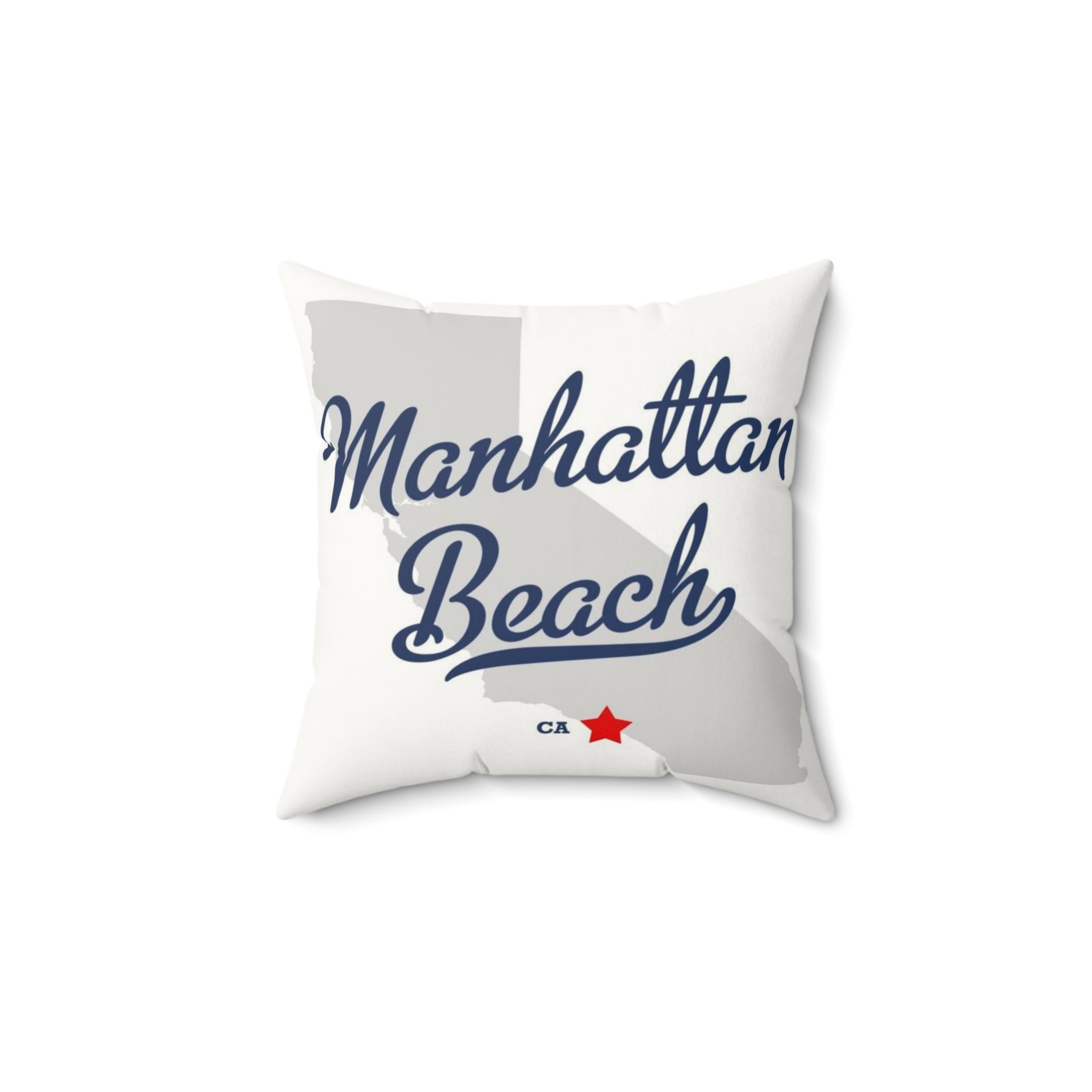 Manhattan Beach California Map - Faux Suede Square Pillow