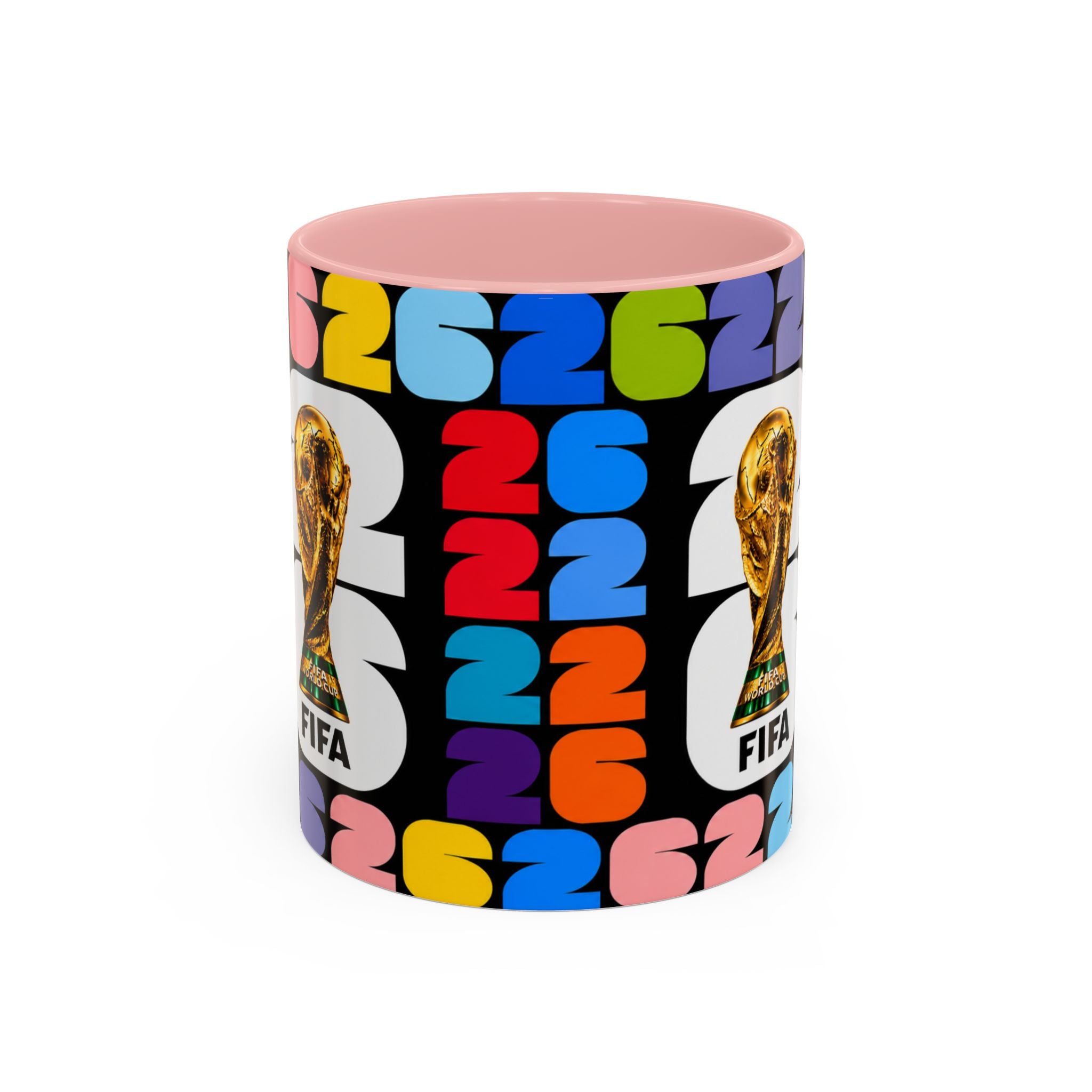 2026 World Cup Accent Coffee Mug – Colorful FIFA Trophy Design (11/15oz)
