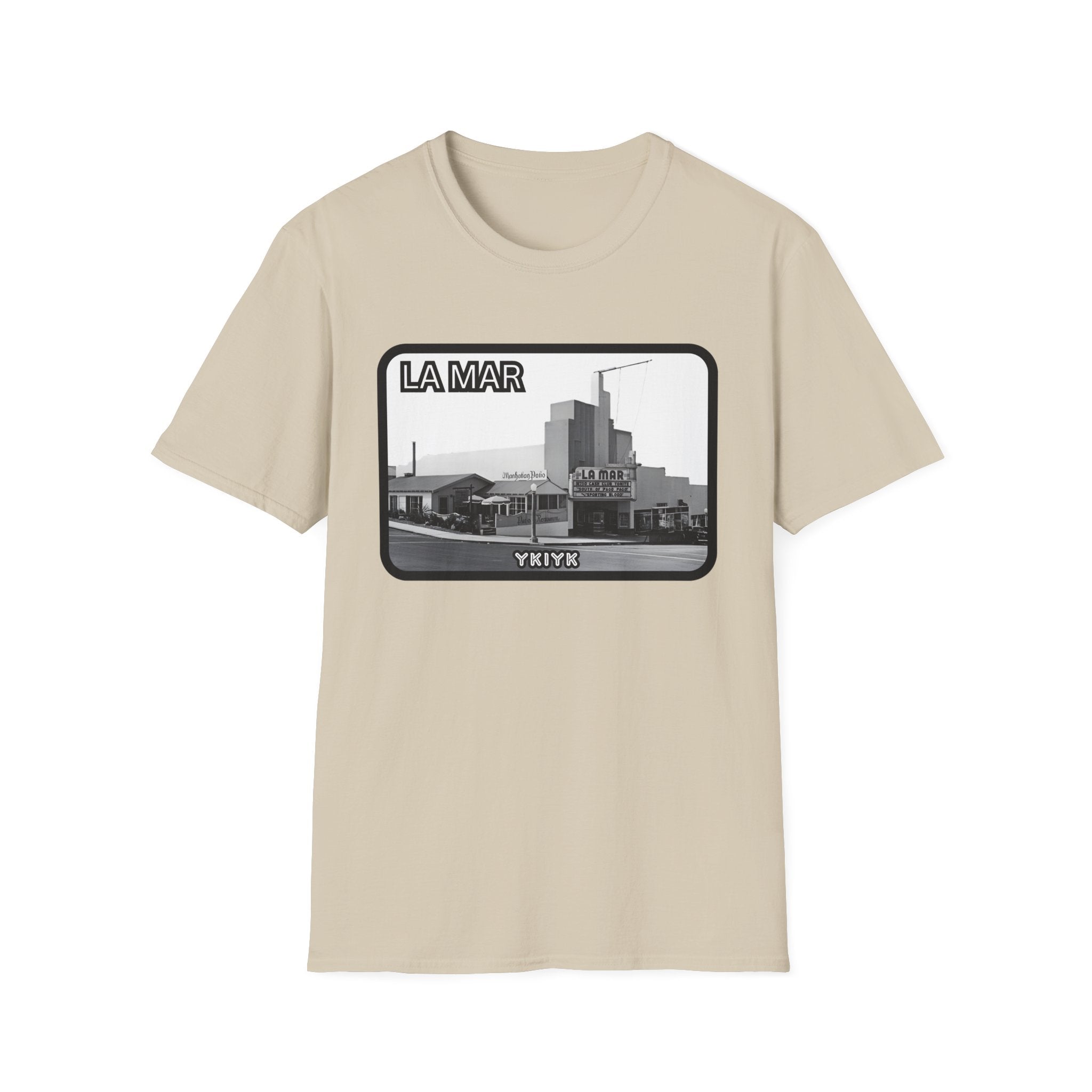 La Mar Theater Manhattan Beach  T-Shirt | Vintage Black & White Urban Graphic YKIYK