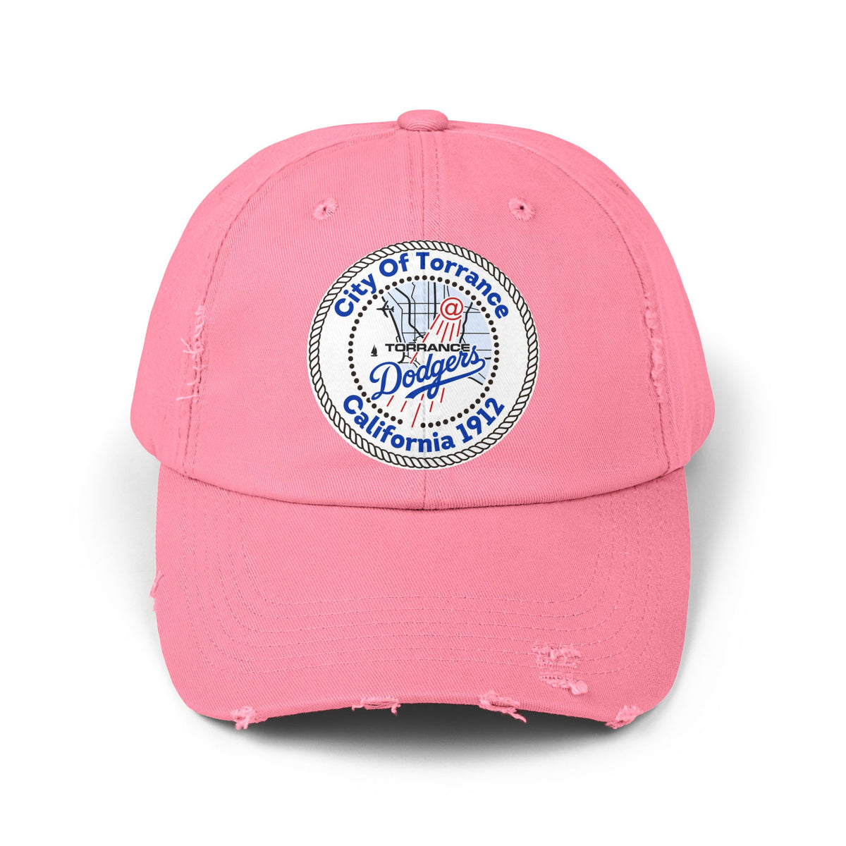 Distressed Baseball Cap with Torrance Dodgers Patch