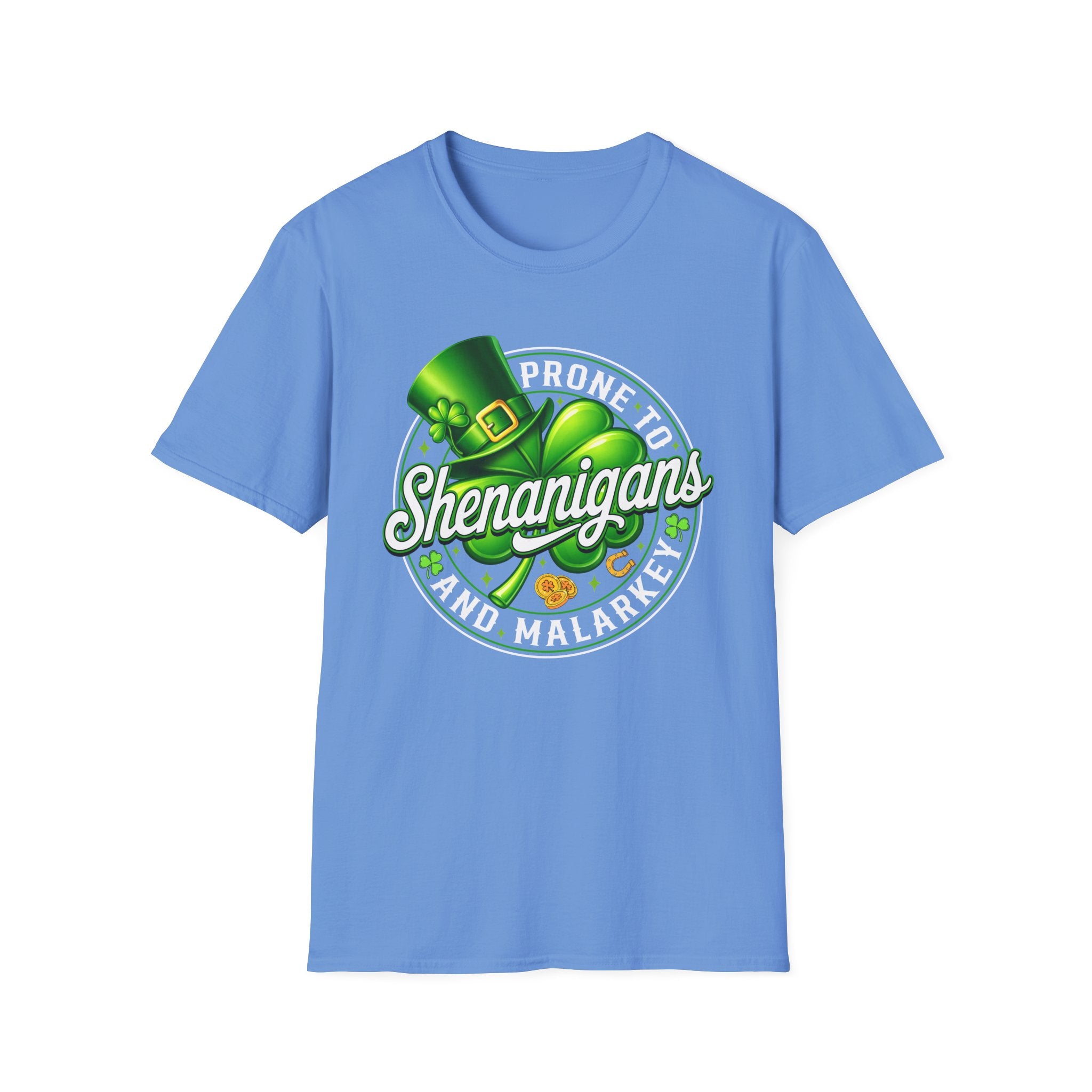 Prone to Shenanigans and Malarkey T-Shirt | St. Patrick's Day Leprechaun Hat Shamrock