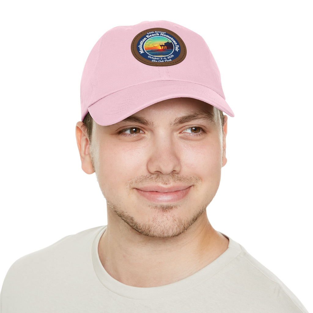 Manhattan Beach Hometown Fair 2026  Beach  Live Oak Park Annual Festival Round Leather Patch Hat