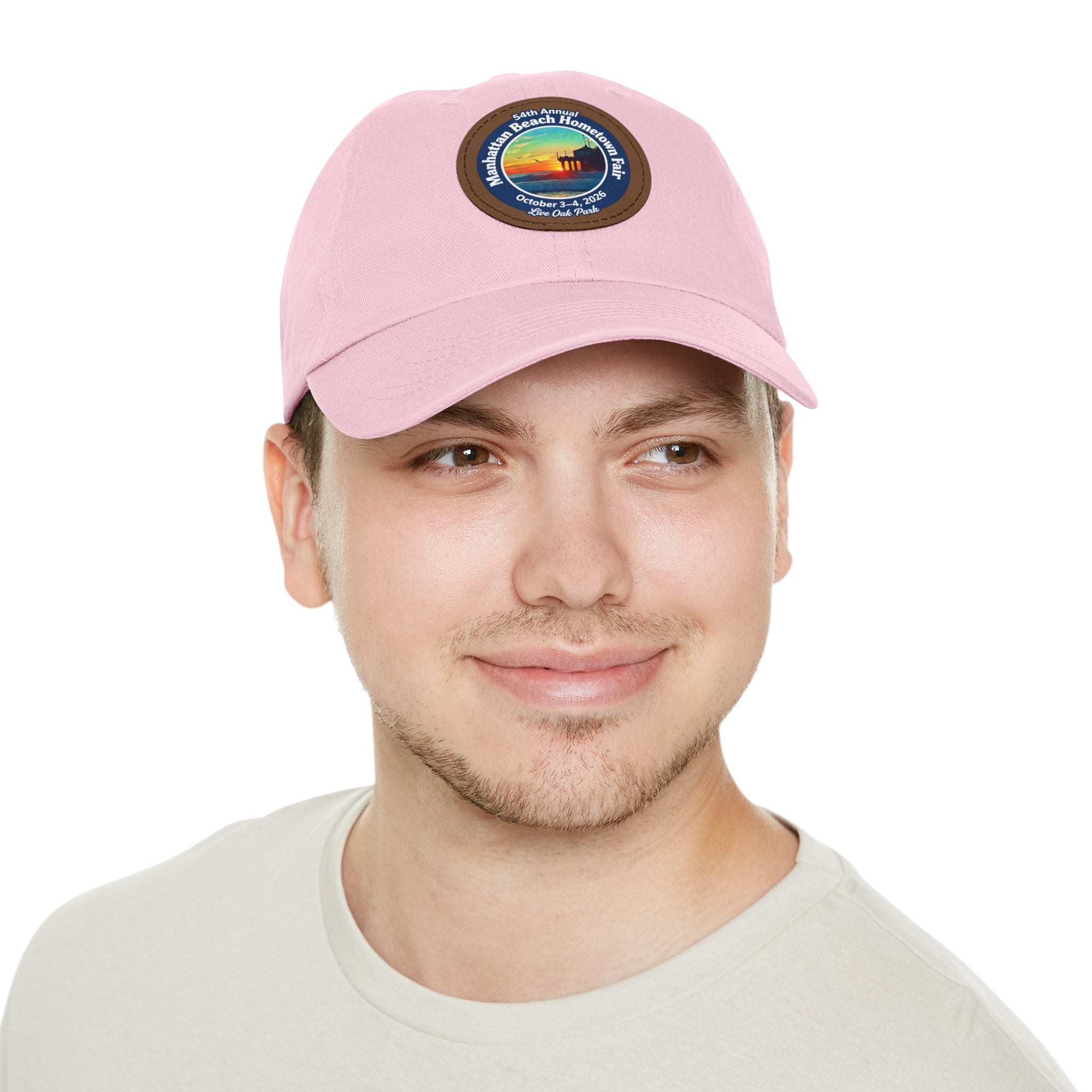 Manhattan Beach Hometown Fair 2026  Beach  Live Oak Park Annual Festival Round Leather Patch Hat