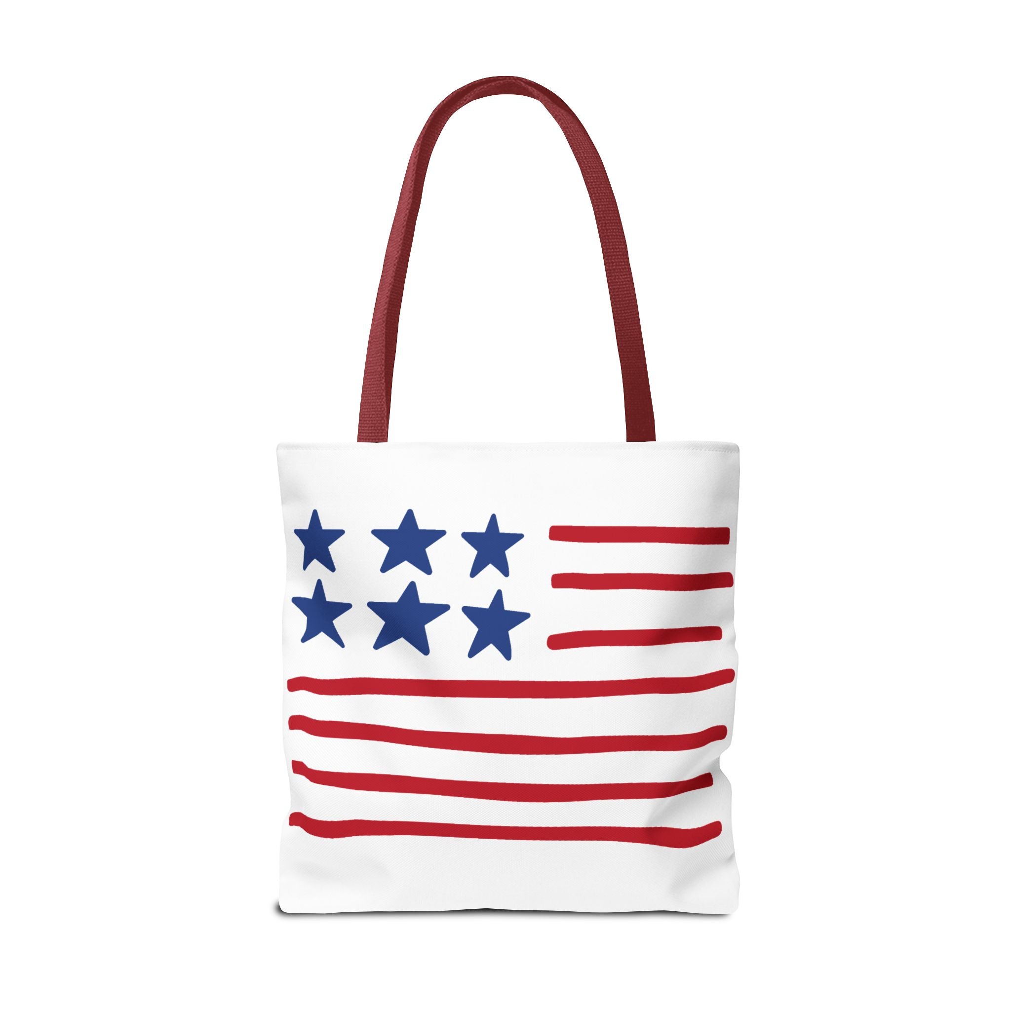 American Flag Stars & Stripes Tote Bag — Patriotic Canvas Beach Grocery Bag