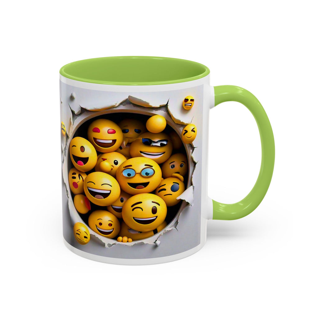Emoji Explosion Coffee Mug | Accent Inner & Handle Color, 11oz 15oz