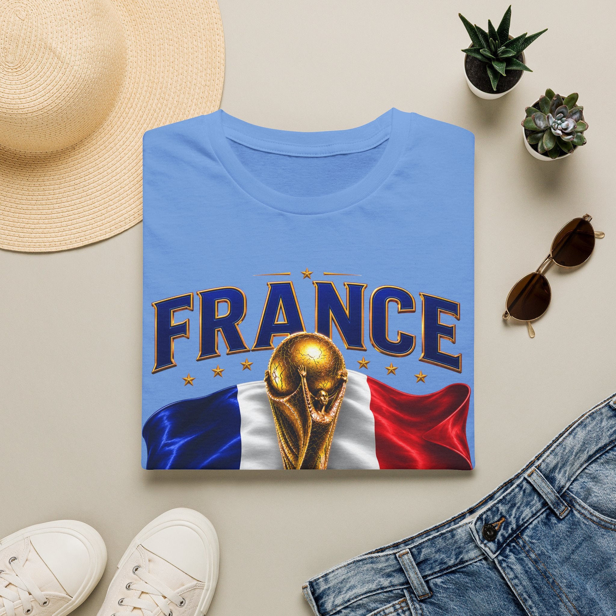 France World Cup 2026 T-Shirt — French Flag & Trophy Soccer Tee