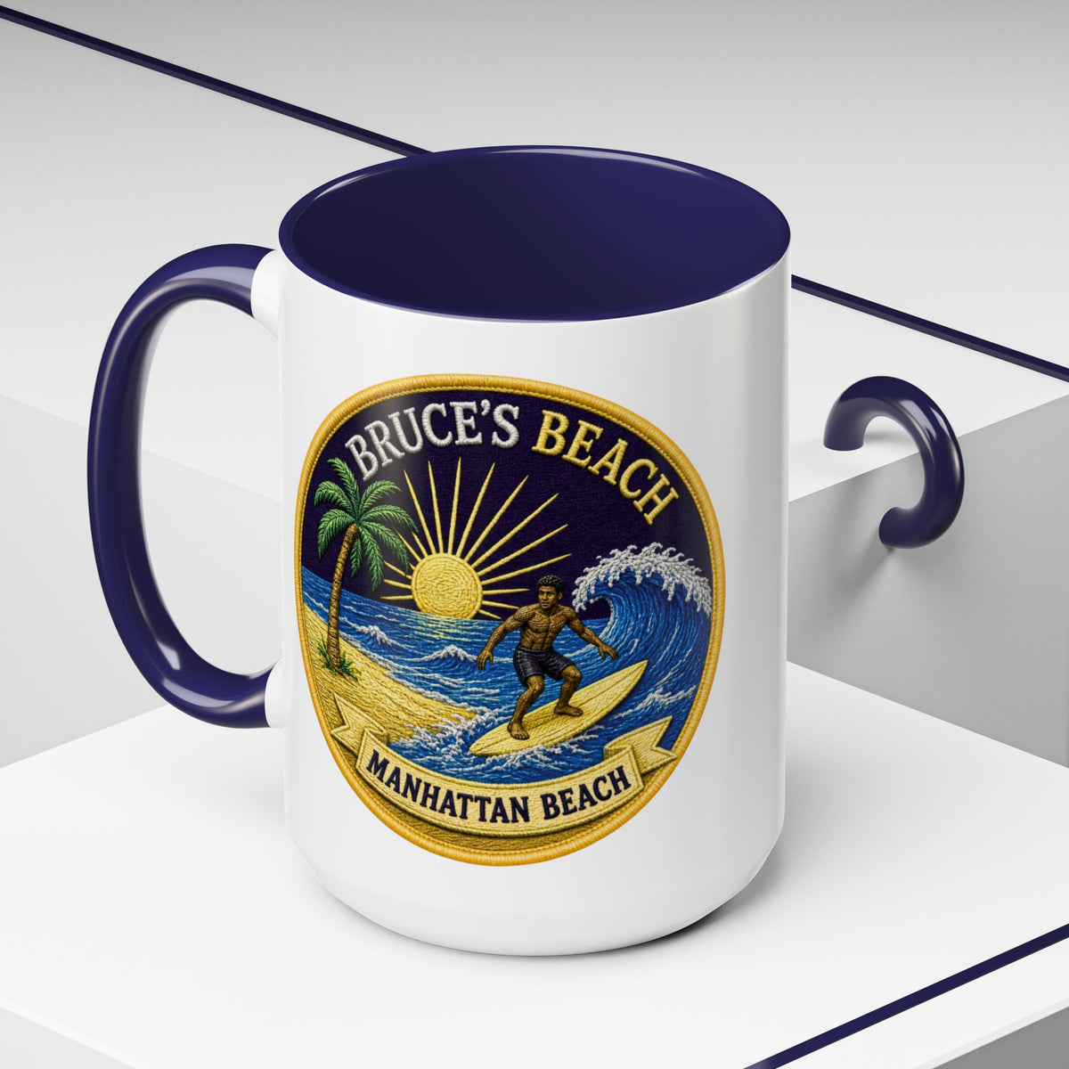 Manhattan Beach Surf Mug — Bruce’s Beach Coffee Cup (11/15oz Accent)