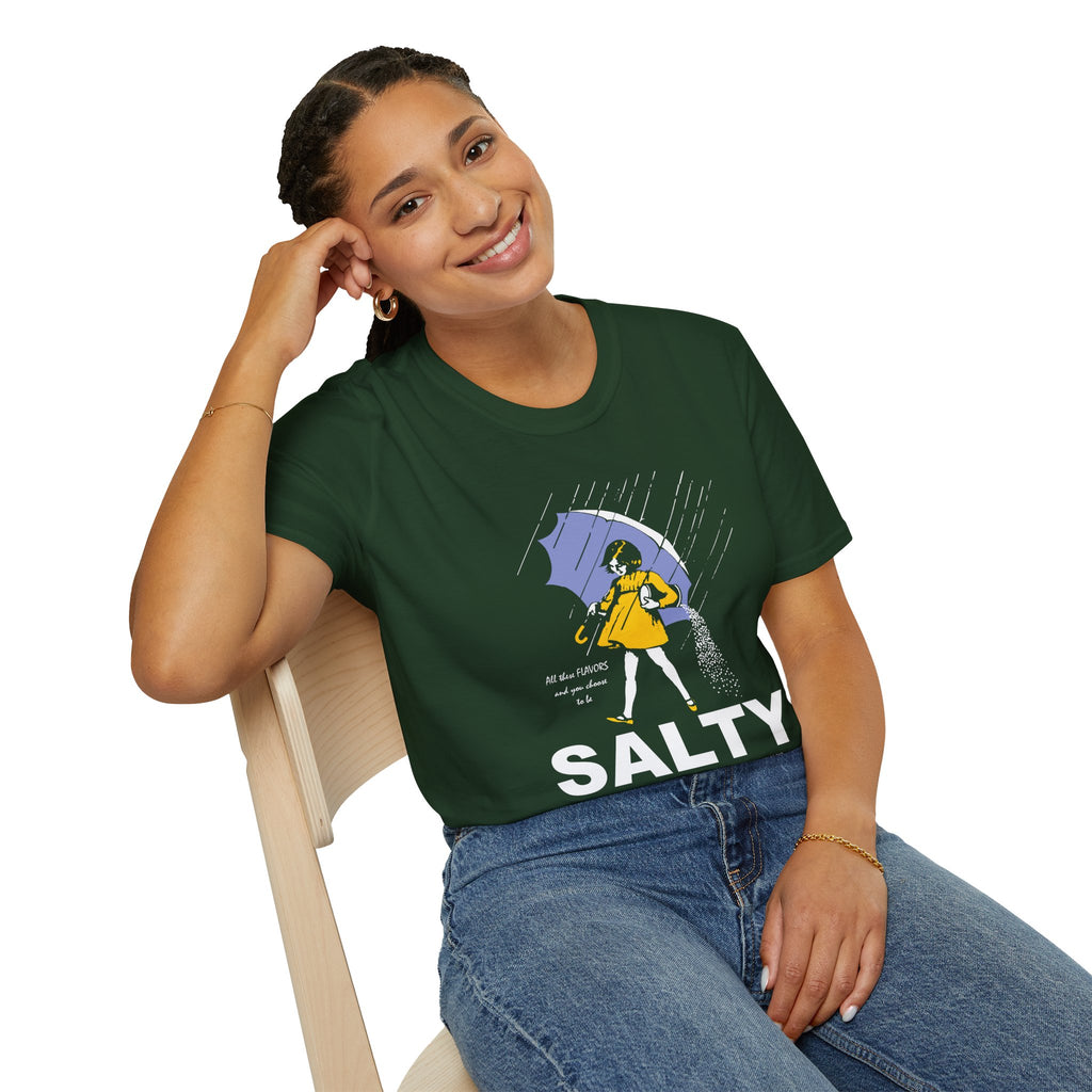 Salty Rainy Day Graphic T-Shirt — Girl with Umbrella Illustration