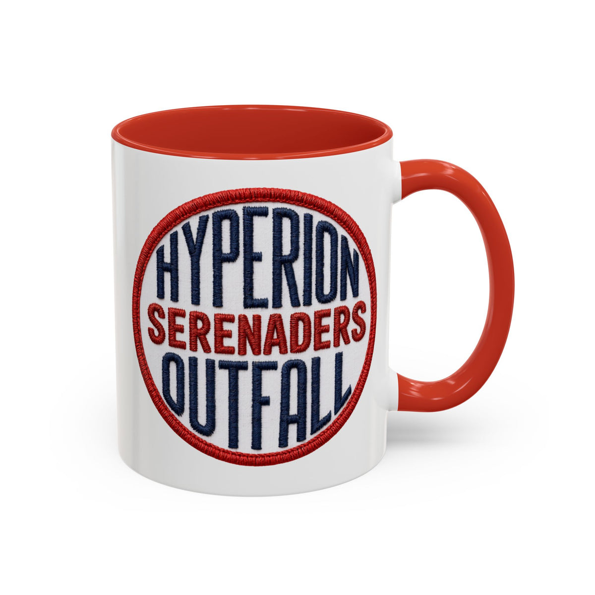 Accent Coffee Mug — "Hyperion Serenaders Outfall" Retro Patch Ceramic Mug (11/15oz)