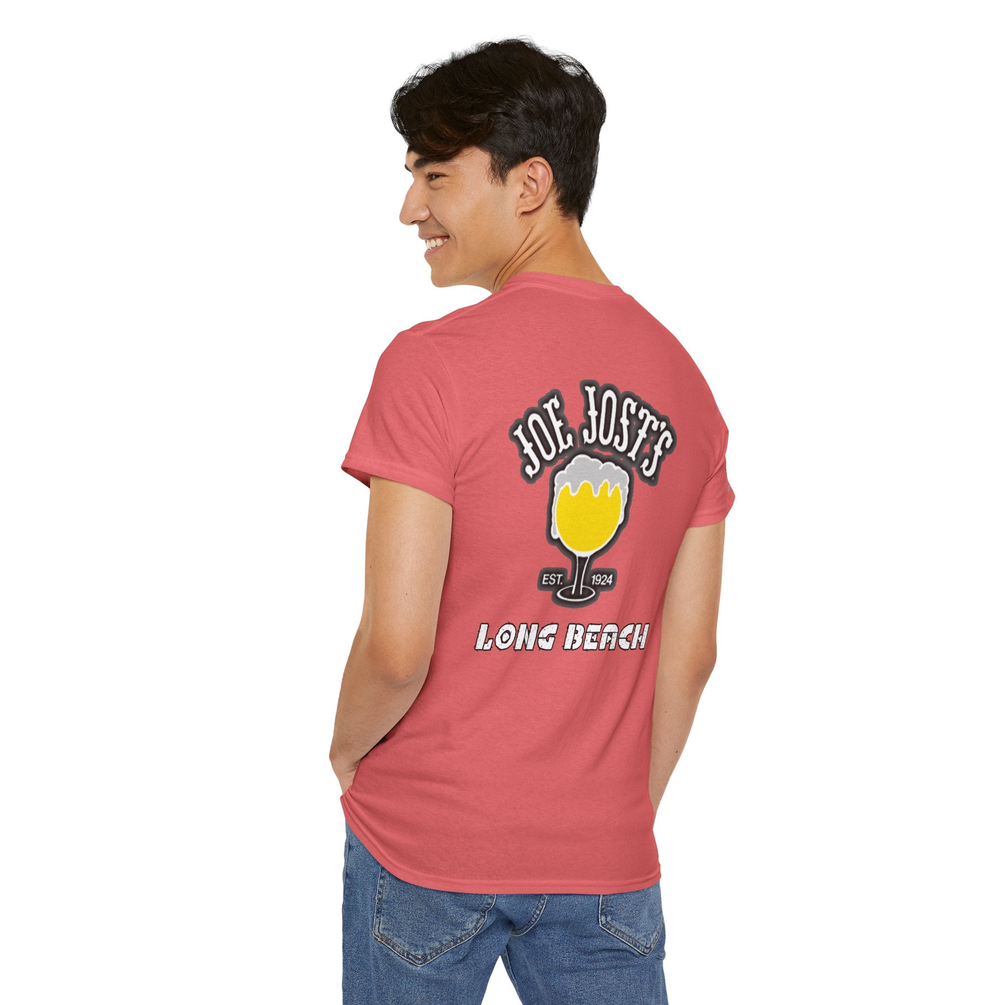 Joe Josts Long Beach California Men's and Woman's Heavy Cotton Tee - Printed 4 Areas