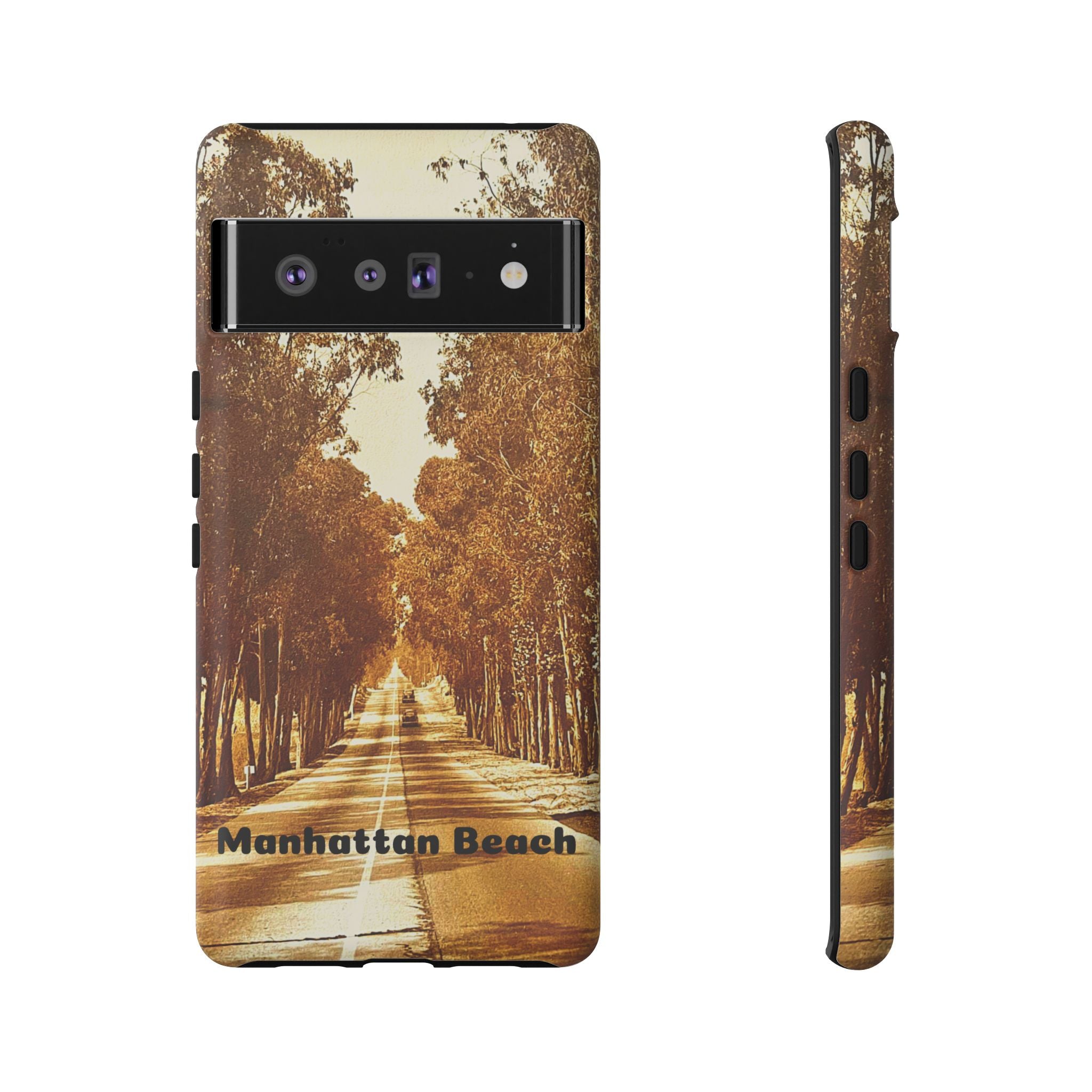 Phone Cases Manhattan Beach Rosecrans Ave Early 60's Tough Cases 90266 California, iPhone Samsung Google Pixel Protective Cover, Vintage