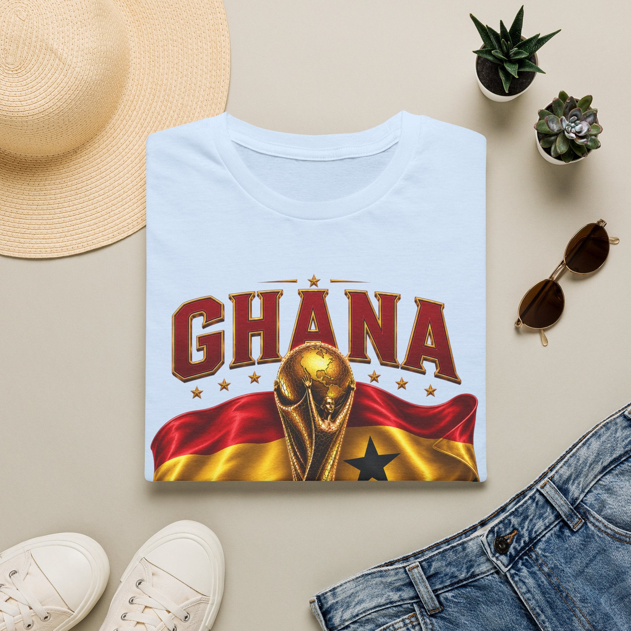 Ghana 2026 World Cup T-Shirt — Flag & Trophy Football Fan Tee