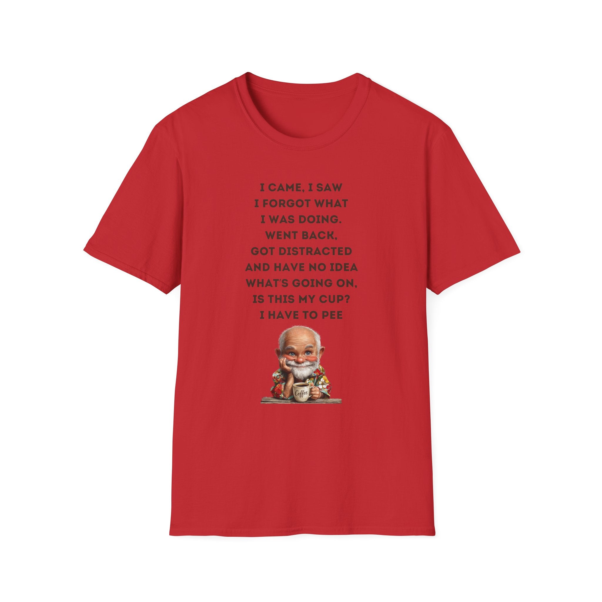 Funny Forgetful Grandpa Quote T-Shirt | Retro Grandpa I Got to Pee Illustration