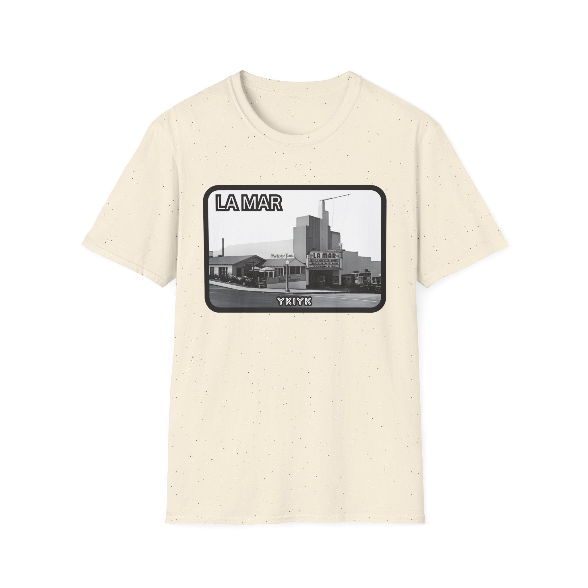 La Mar Theater Manhattan Beach  T-Shirt | Vintage Black & White Urban Graphic YKIYK