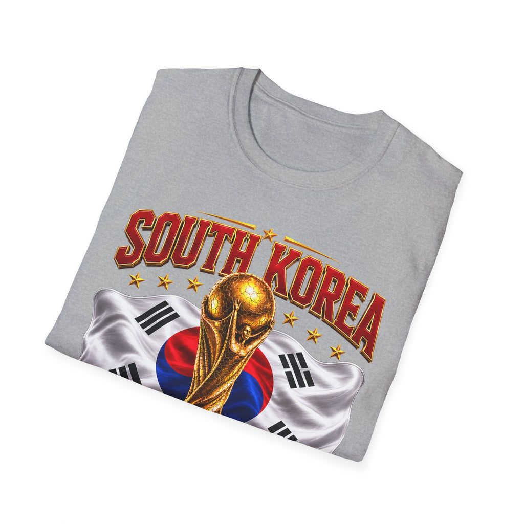 South Korea 2026 Soccer World Cup T-Shirt — Korean Flag & Trophy Football Fan Tee