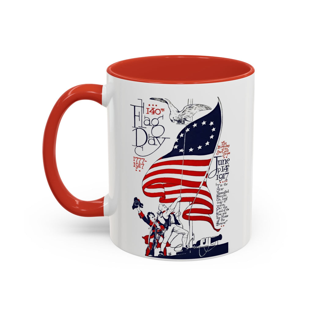 Flag Day Illustration Original Artwork 1917  Mug | American Flag Sailors Accent Coffee Mug