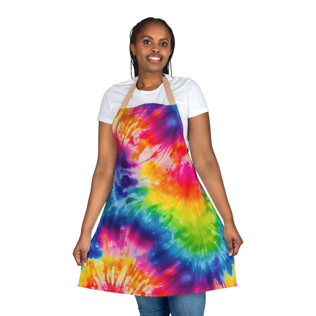 Tie-Dye Colorful Kitchen Apron – Bright Rainbow Cooking & BBQ Apron