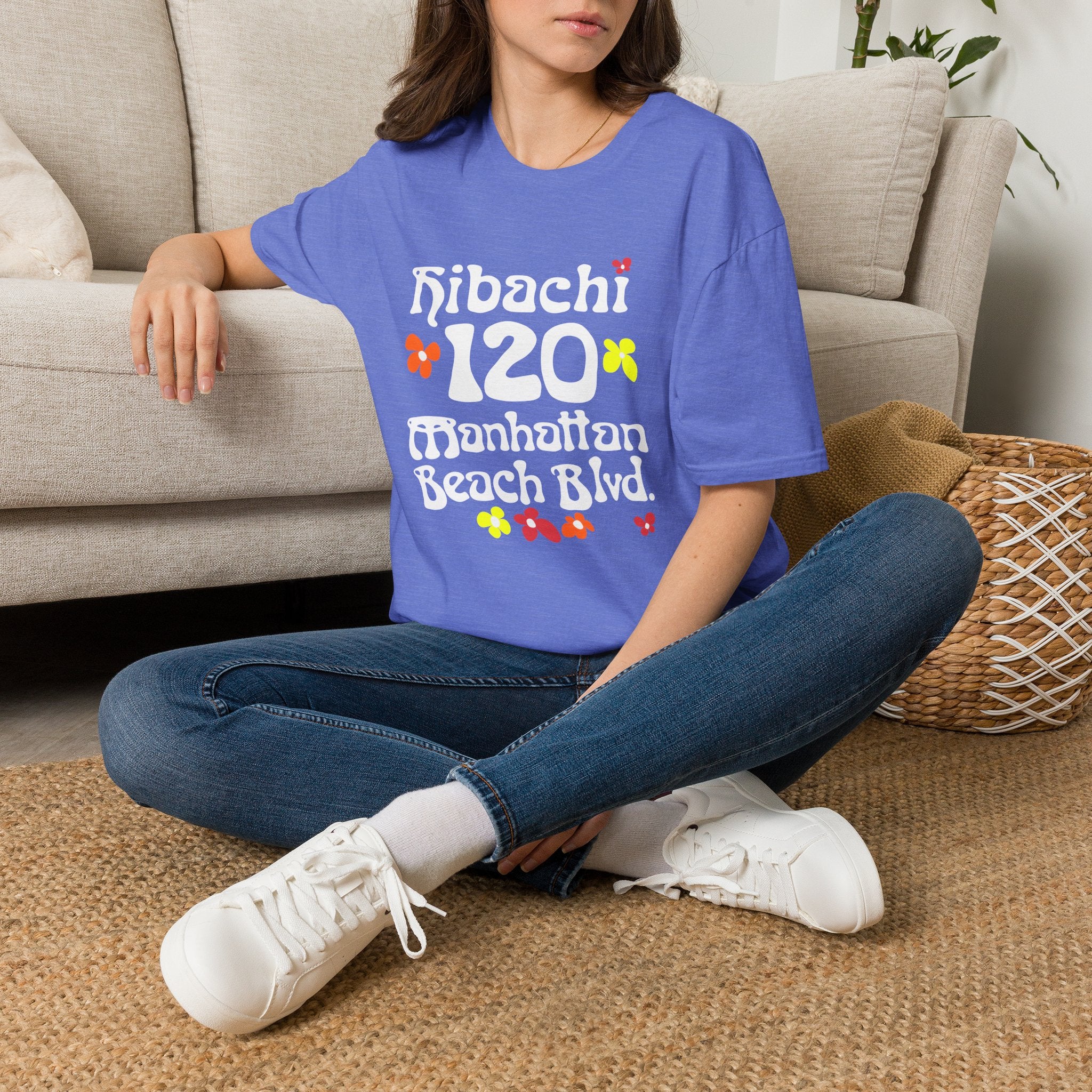 Hibachi 120 Manhattan Beach Blvd Restaurant #OldSchool T-Shirt — Retro Floral Surf Tee "Gone But Not Forgotten"