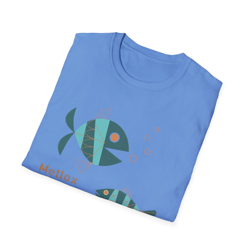 Metlox Pottery Fish Trio T-Shirt | Minimal Ocean Illustration