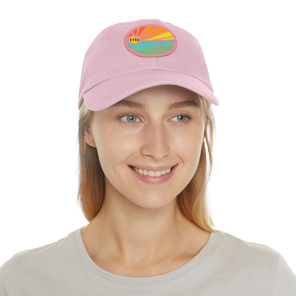 Hermosa Beach Sunset Wave Patch Hat | Mom and Dad Hat with Round Leather Patch #HermosaBeach