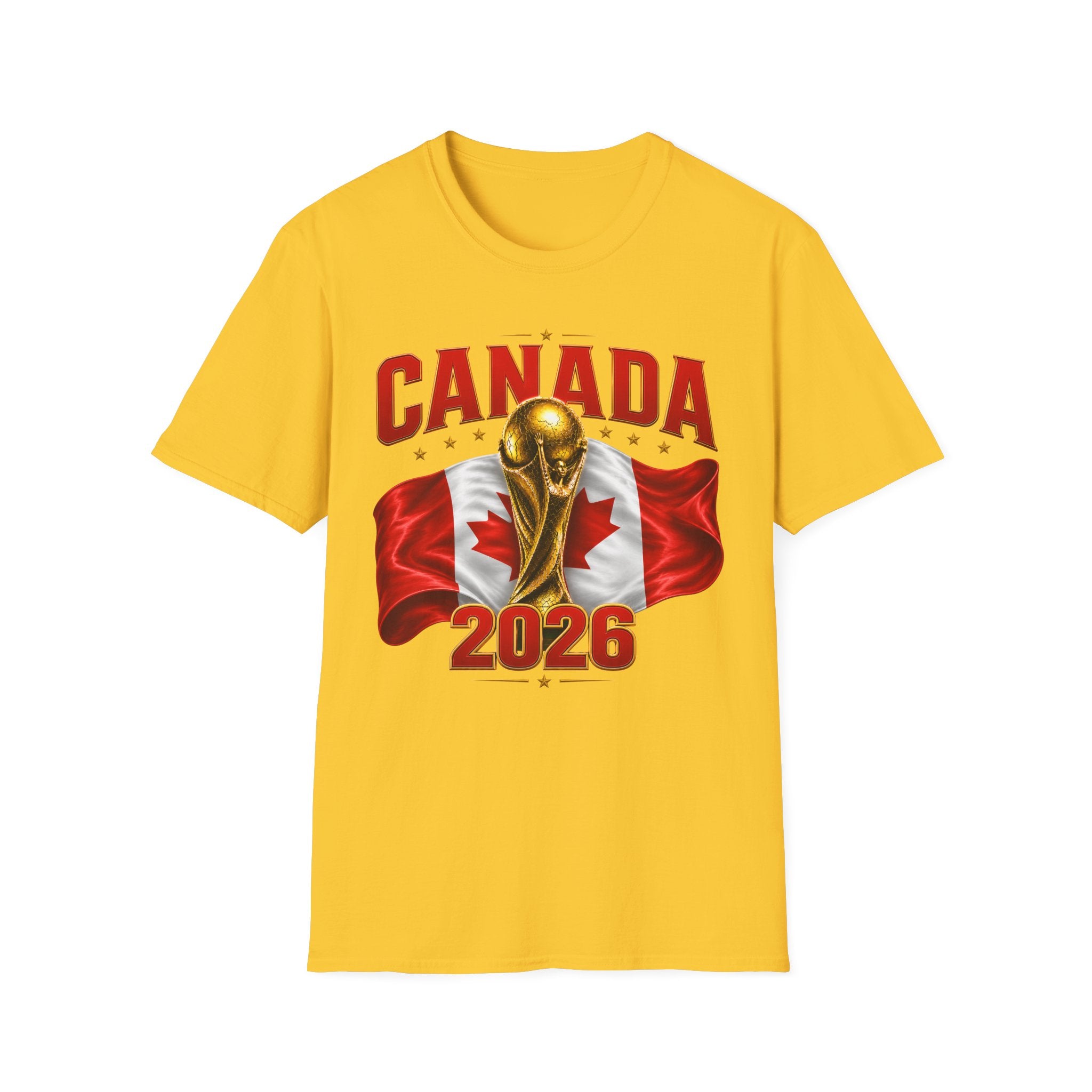 Canada 2026 World Cup T-Shirt — Canadian Soccer Fan Tee with Trophy & Flag