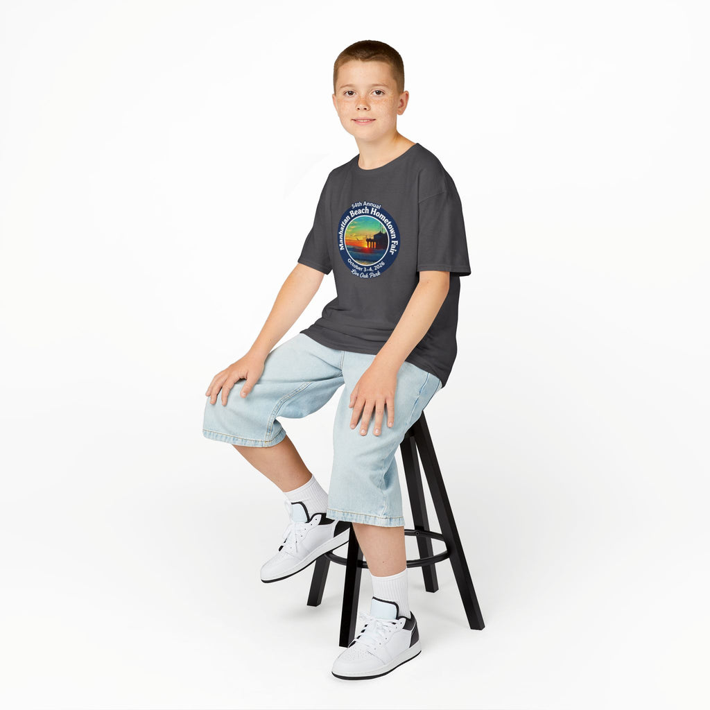 Kids Tee — Manhattan Beach Hometown Fair 2026 Sunset Logo