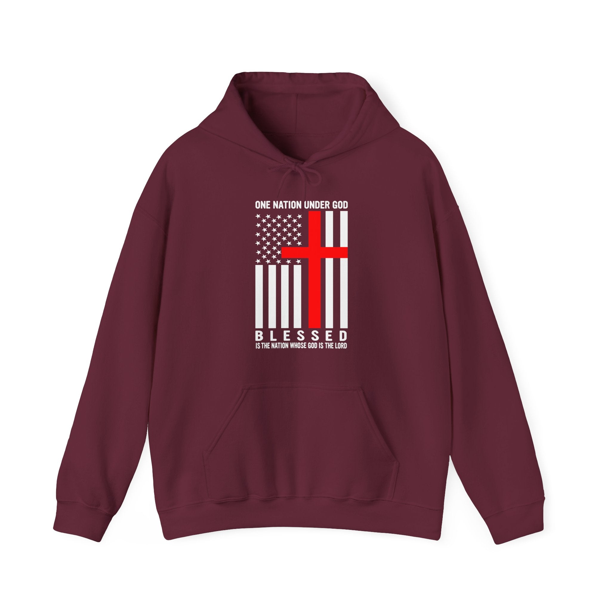 One Nation Under GOD - Printed Both Sides Unisex Heavy Blend Hooded Sweatshirt
