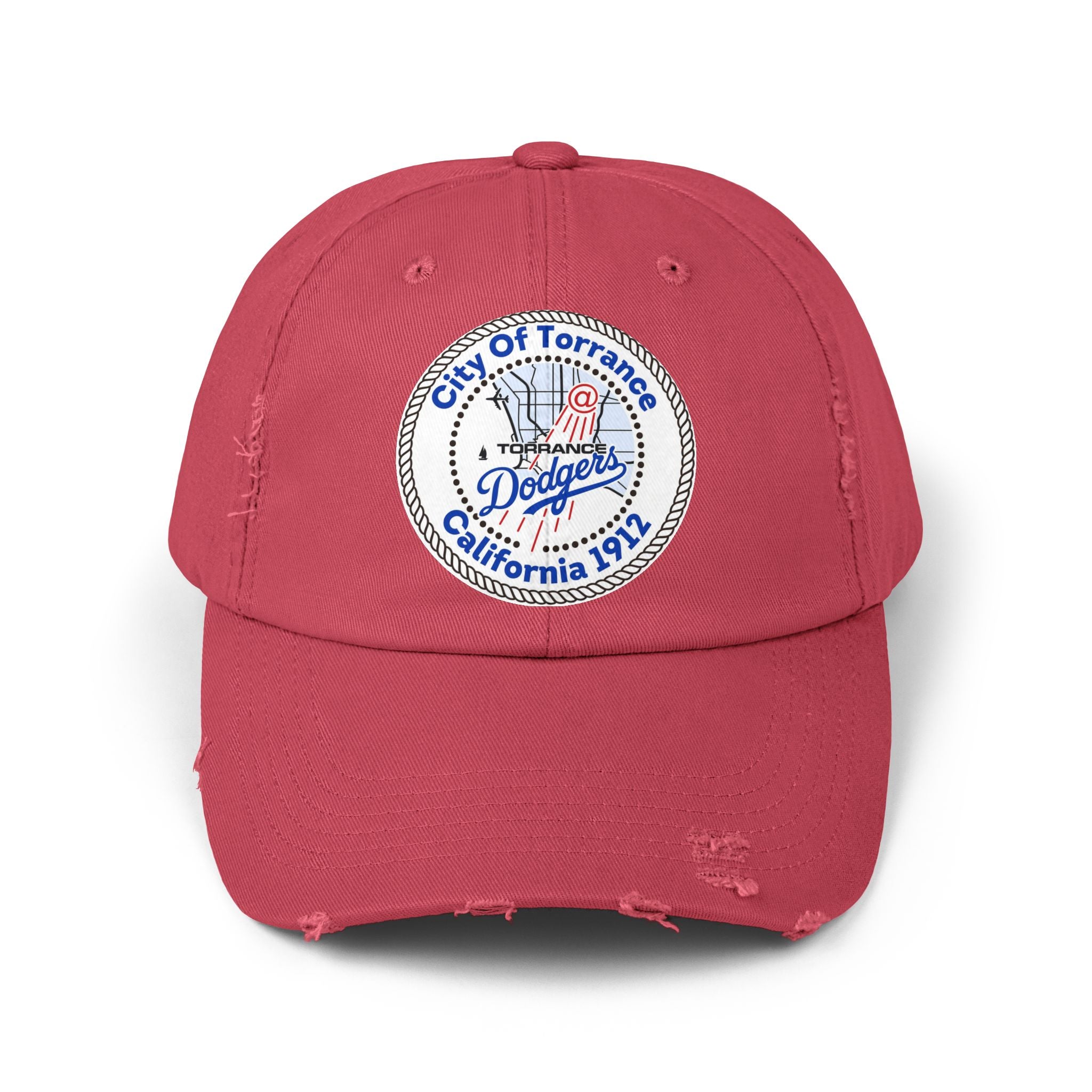 Distressed Baseball Cap with Torrance Dodgers Patch
