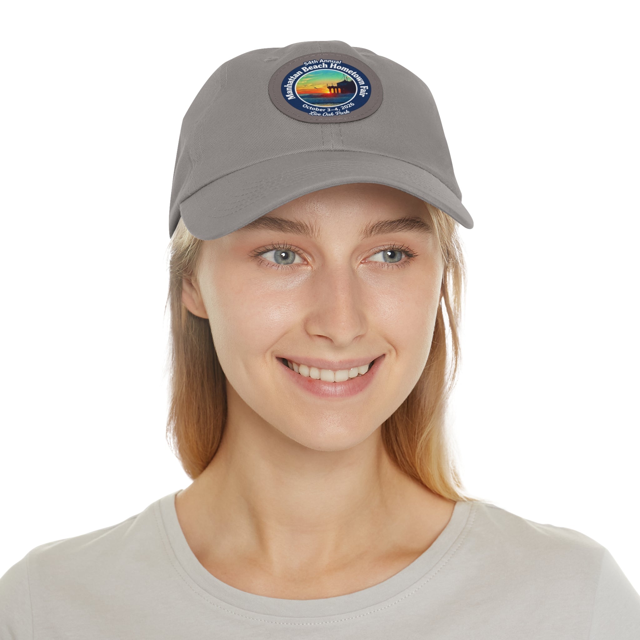 Manhattan Beach Hometown Fair 2026  Beach  Live Oak Park Annual Festival Round Leather Patch Hat