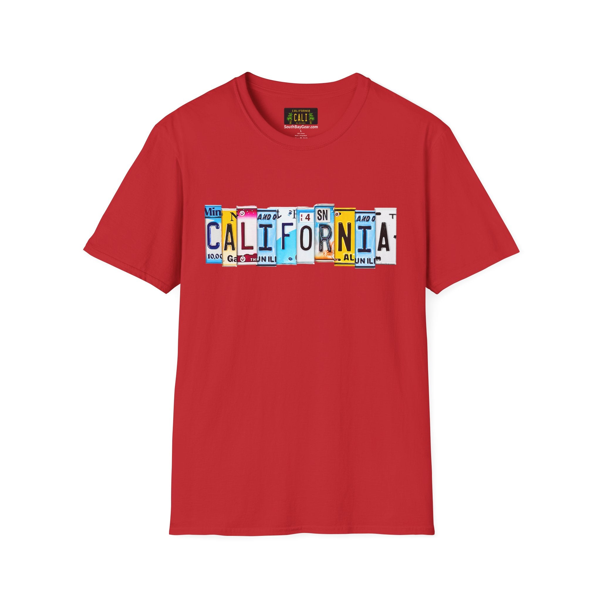 California License Plate Letters T-Shirt | Vintage Road Trip State Tee