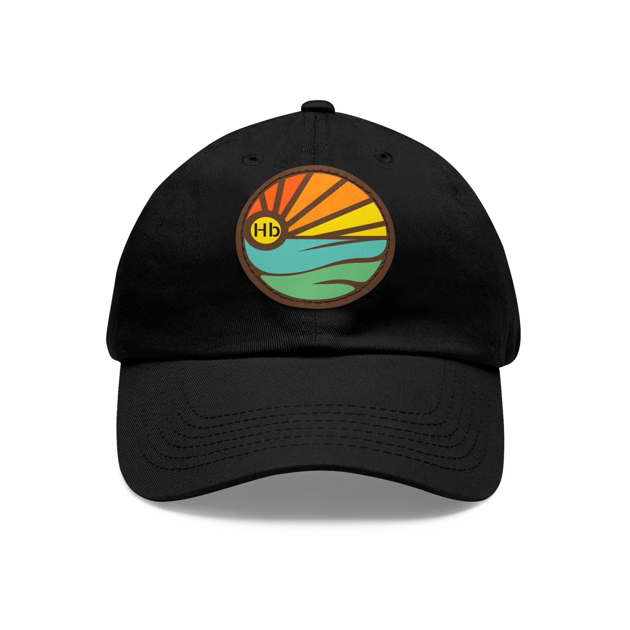 Hermosa Beach Sunset Wave Patch Hat | Mom and Dad Hat with Round Leather Patch #HermosaBeach